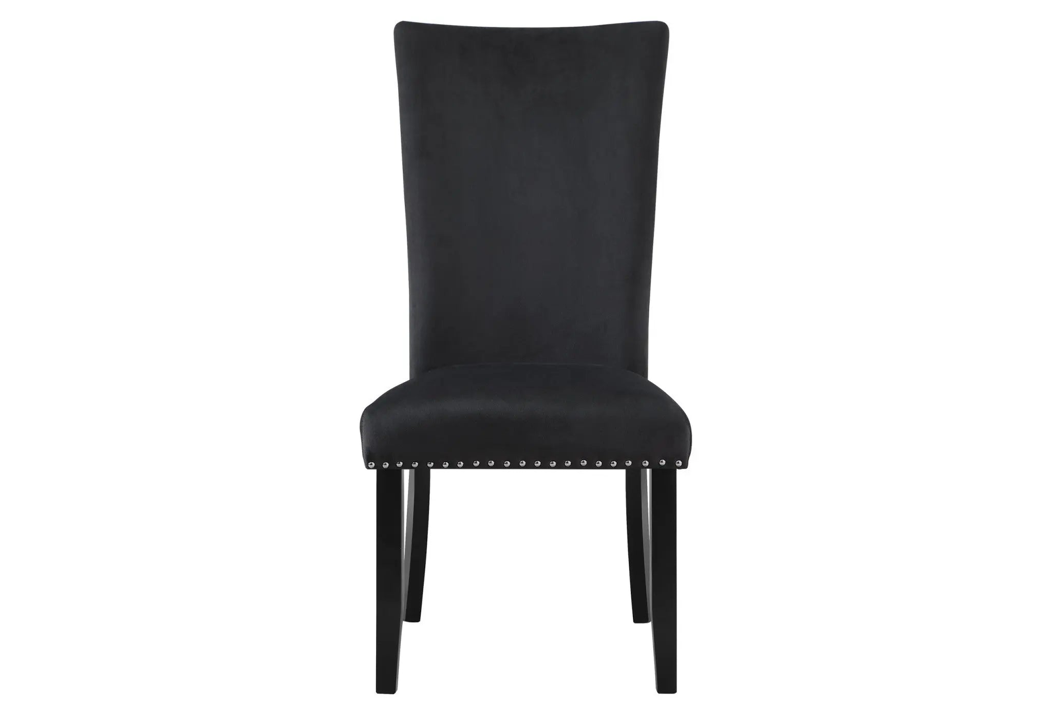 Set of Two Black Upholstered Velvet Dining Side Chairs Homeroots Kitchen & Dining