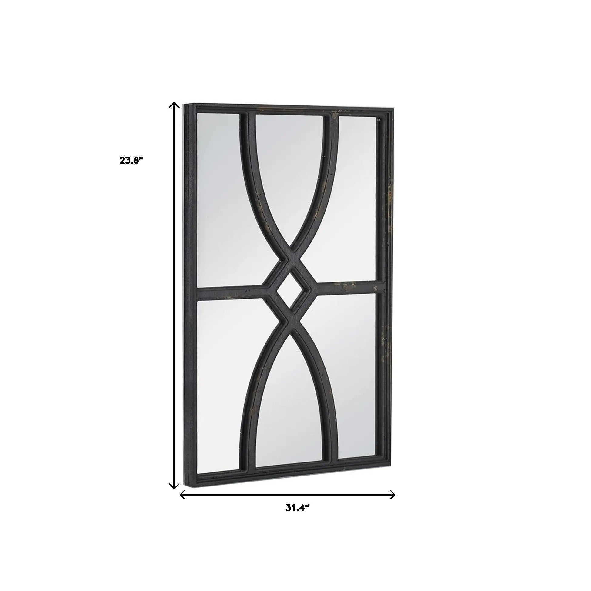 Set of Two Black Wood Framed Accent Mirror Homeroots Bed & Bath