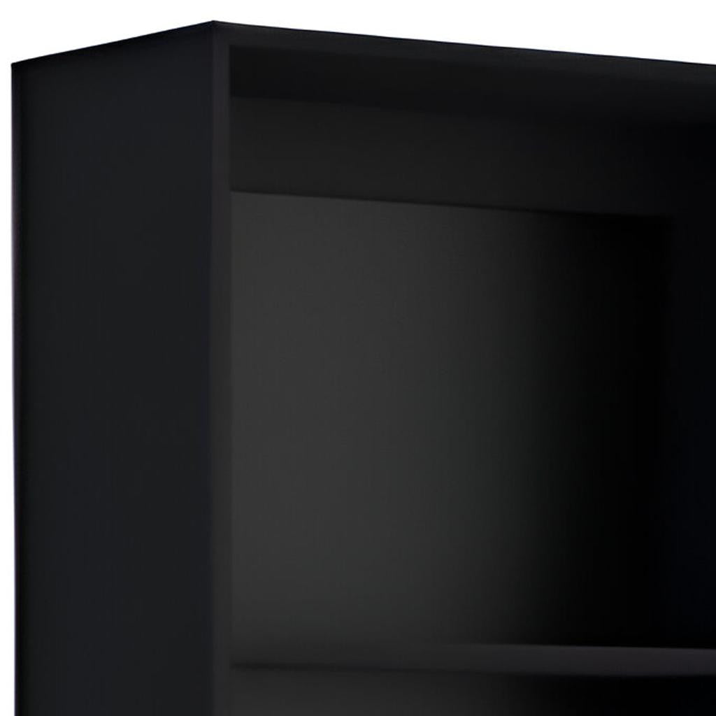 Set of Two Black Wood Multi Tier Bookcases - GreatEagleInc