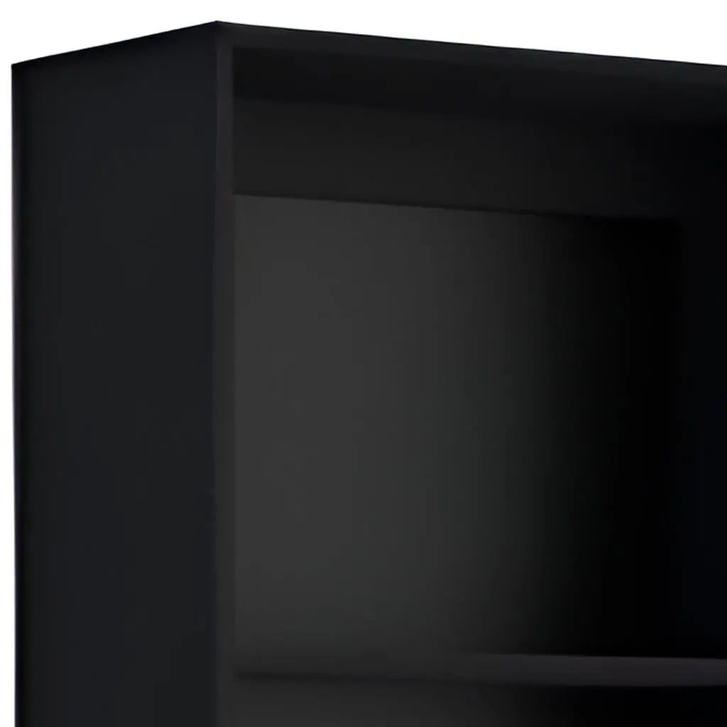 Set of Two Black Wood Multi Tier Bookcases - GreatEagleInc