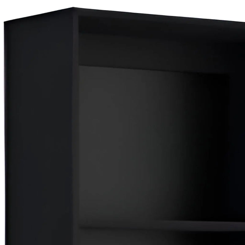 Set of Two Black Wood Multi Tier Bookcases - GreatEagleInc