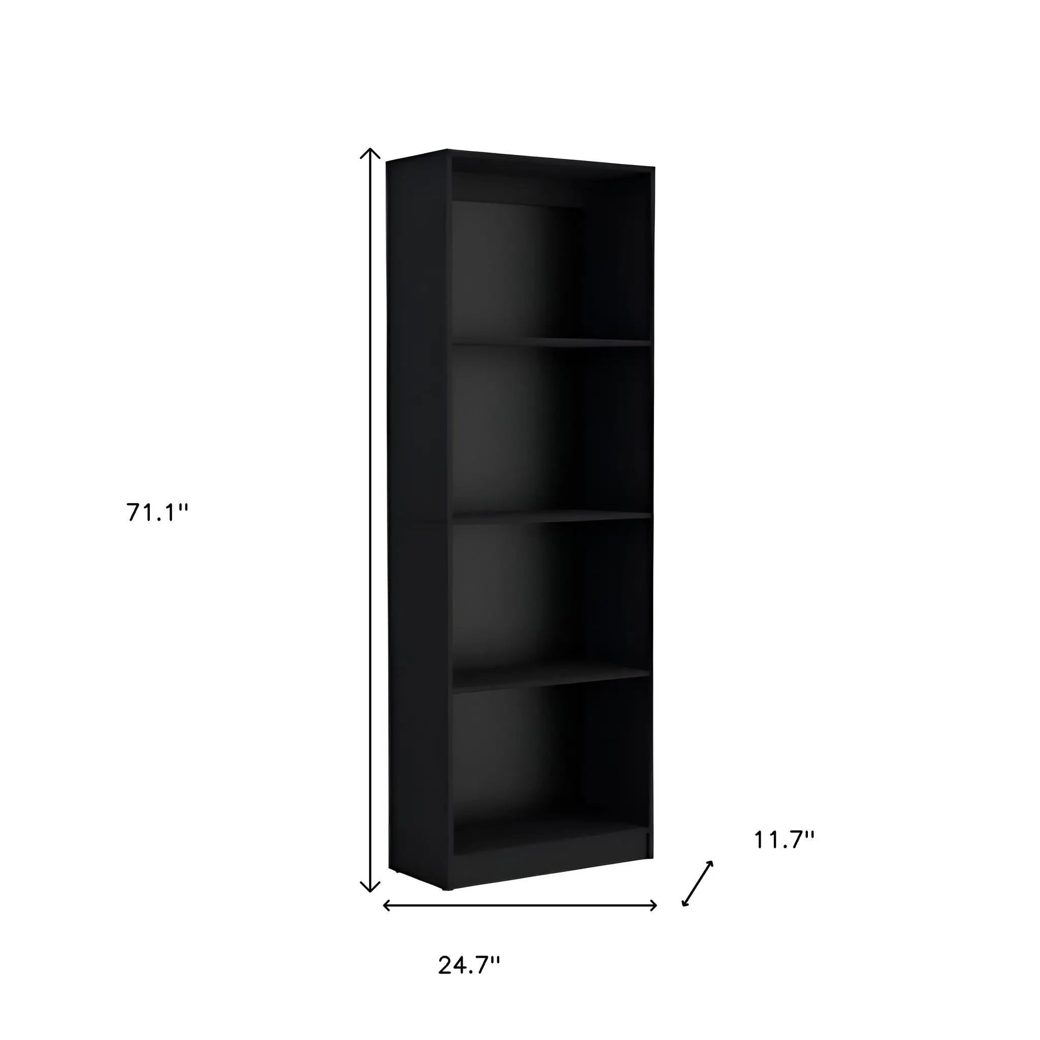 Set of Two Black Wood Multi Tier Bookcases - GreatEagleInc
