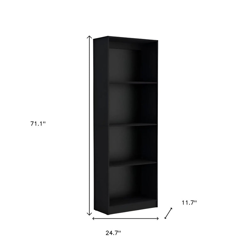 Set of Two Black Wood Multi Tier Bookcases - GreatEagleInc