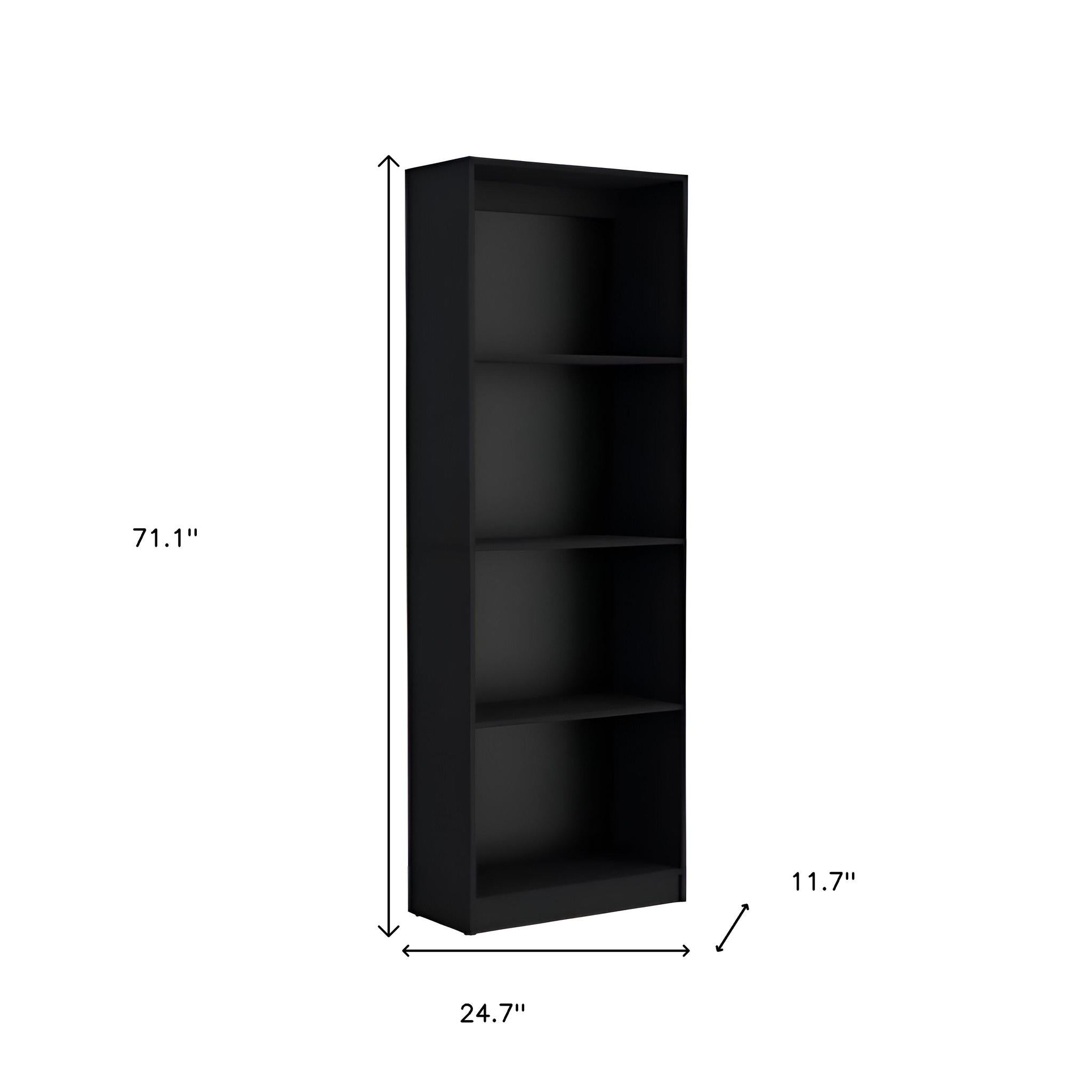 Set of Two Black Wood Multi Tier Bookcases - GreatEagleInc