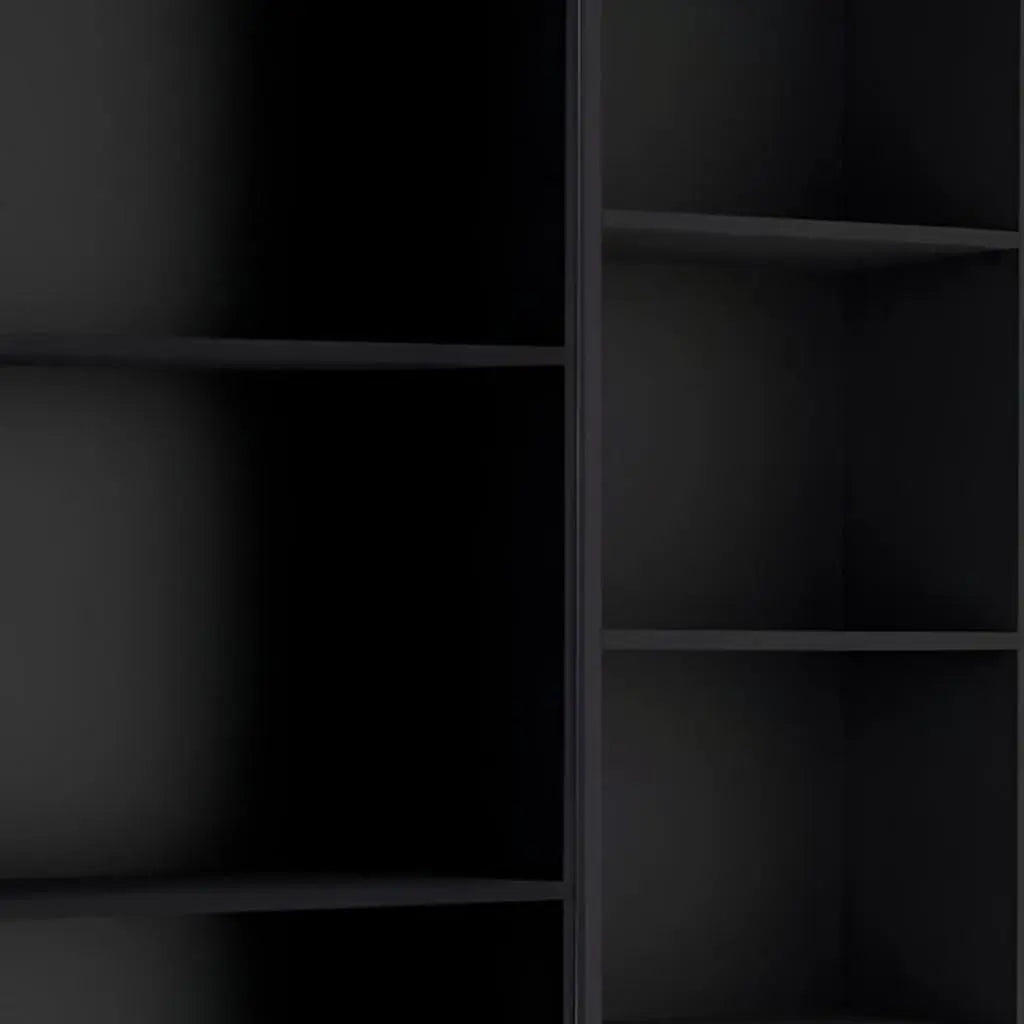 Set of Two Black Wood Multi Tier Bookcases Homeroots Office