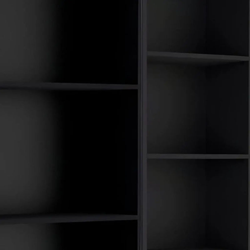 Set of Two Black Wood Multi Tier Bookcases Homeroots Office
