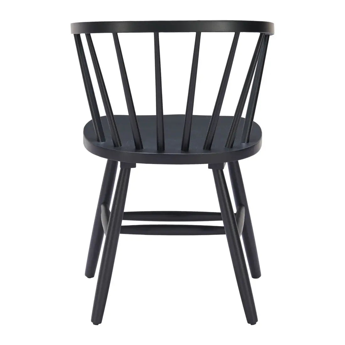 Set of Two Black Wood Open Back Dining Arm Chairs Homeroots Kitchen & Dining