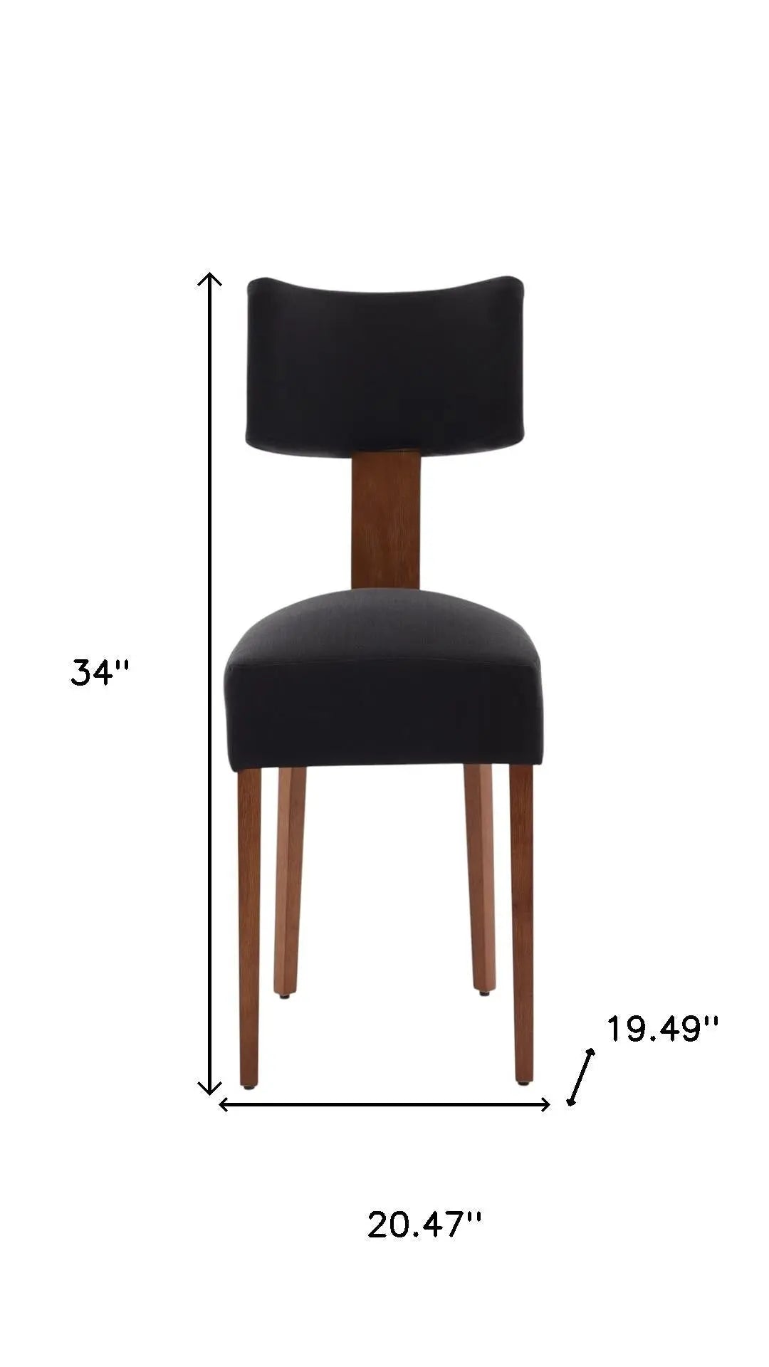 Set of Two Black and Brown Tufted Solid Wood Dining Side Chairs Homeroots Kitchen & Dining