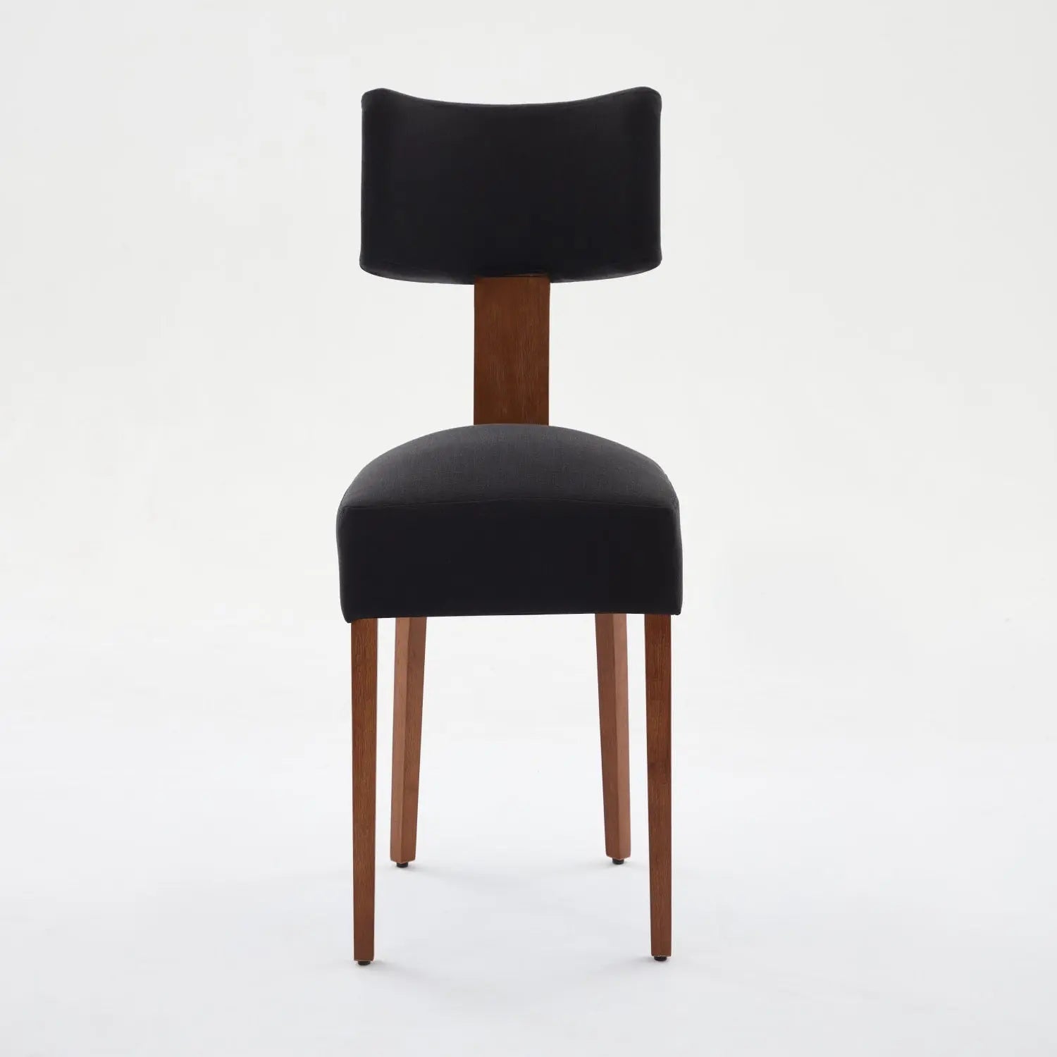 Set of Two Black and Brown Tufted Solid Wood Dining Side Chairs Homeroots Kitchen & Dining