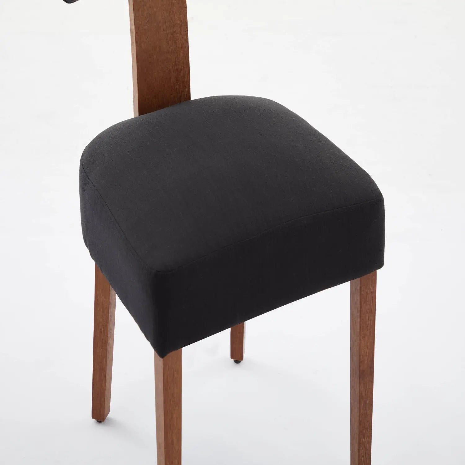 Set of Two Black and Brown Tufted Solid Wood Dining Side Chairs Homeroots Kitchen & Dining