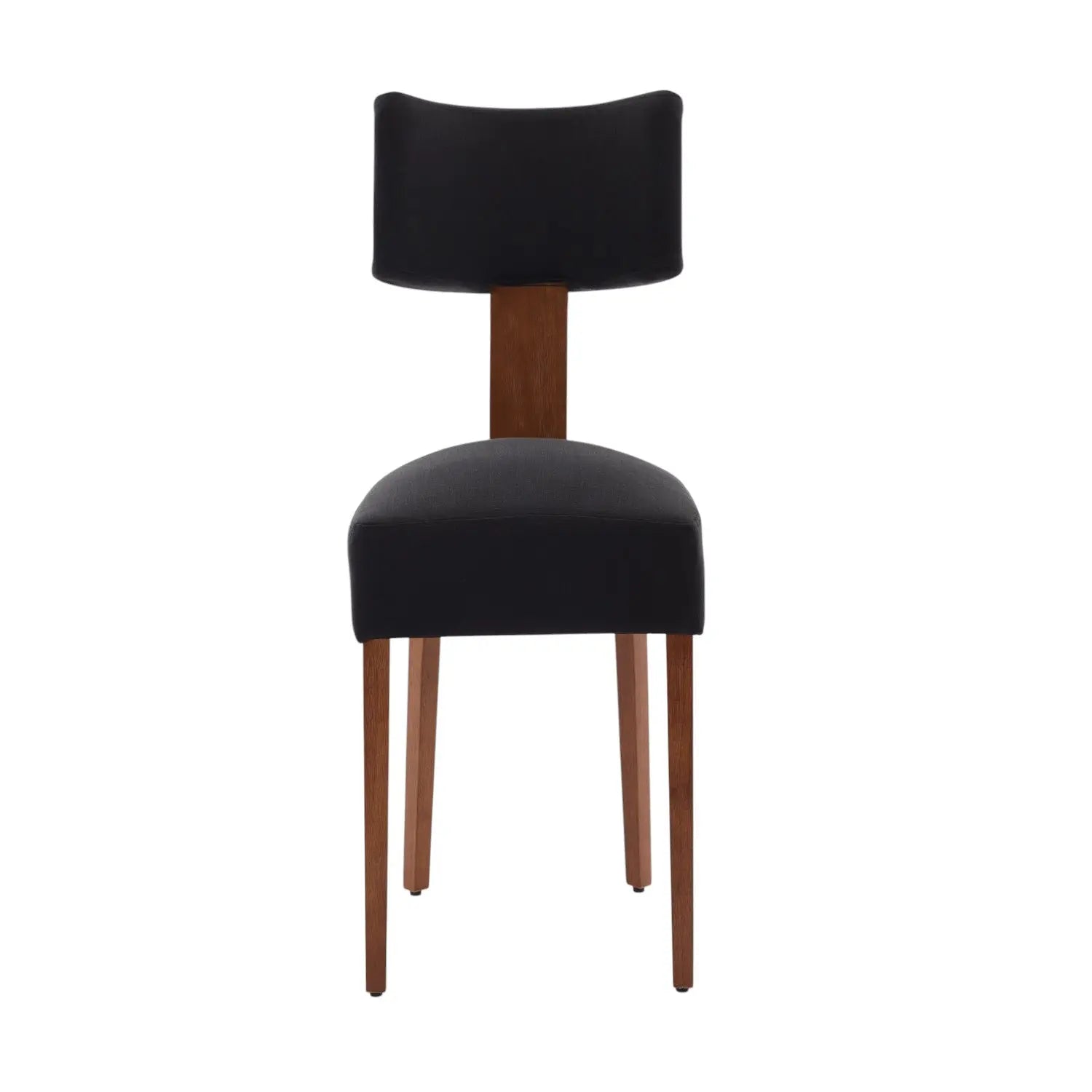 Set of Two Black and Brown Tufted Solid Wood Dining Side Chairs Homeroots Kitchen & Dining