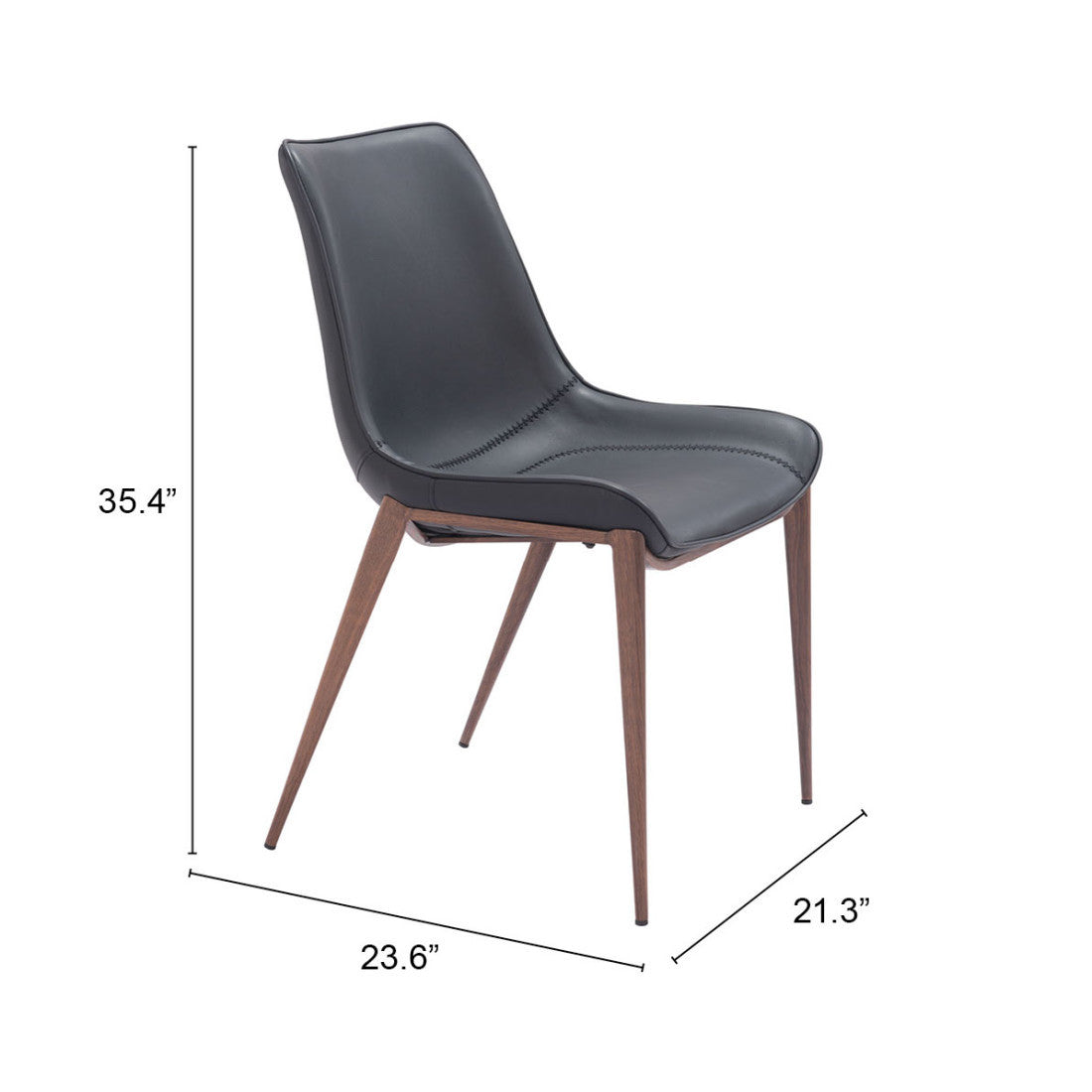 Set of Two Black and Brown Upholstered Faux Leather Dining Side Chairs Homeroots Kitchen & Dining