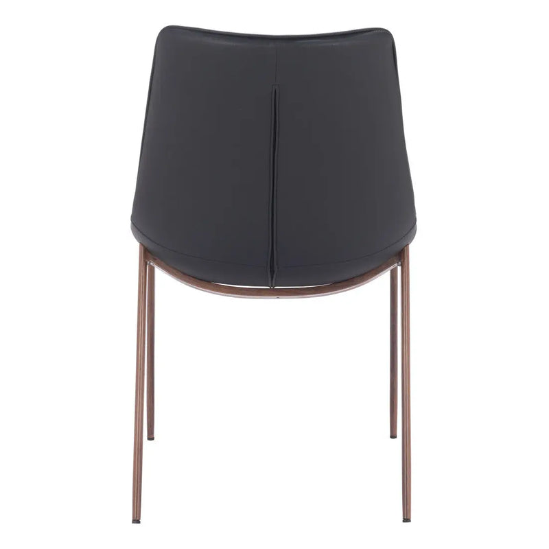 Set of Two Black and Brown Upholstered Faux Leather Dining Side Chairs Homeroots Kitchen & Dining