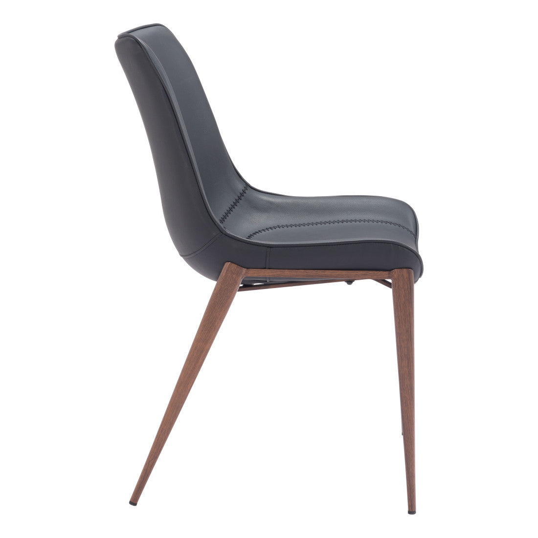 Set of Two Black and Brown Upholstered Faux Leather Dining Side Chairs Homeroots Kitchen & Dining