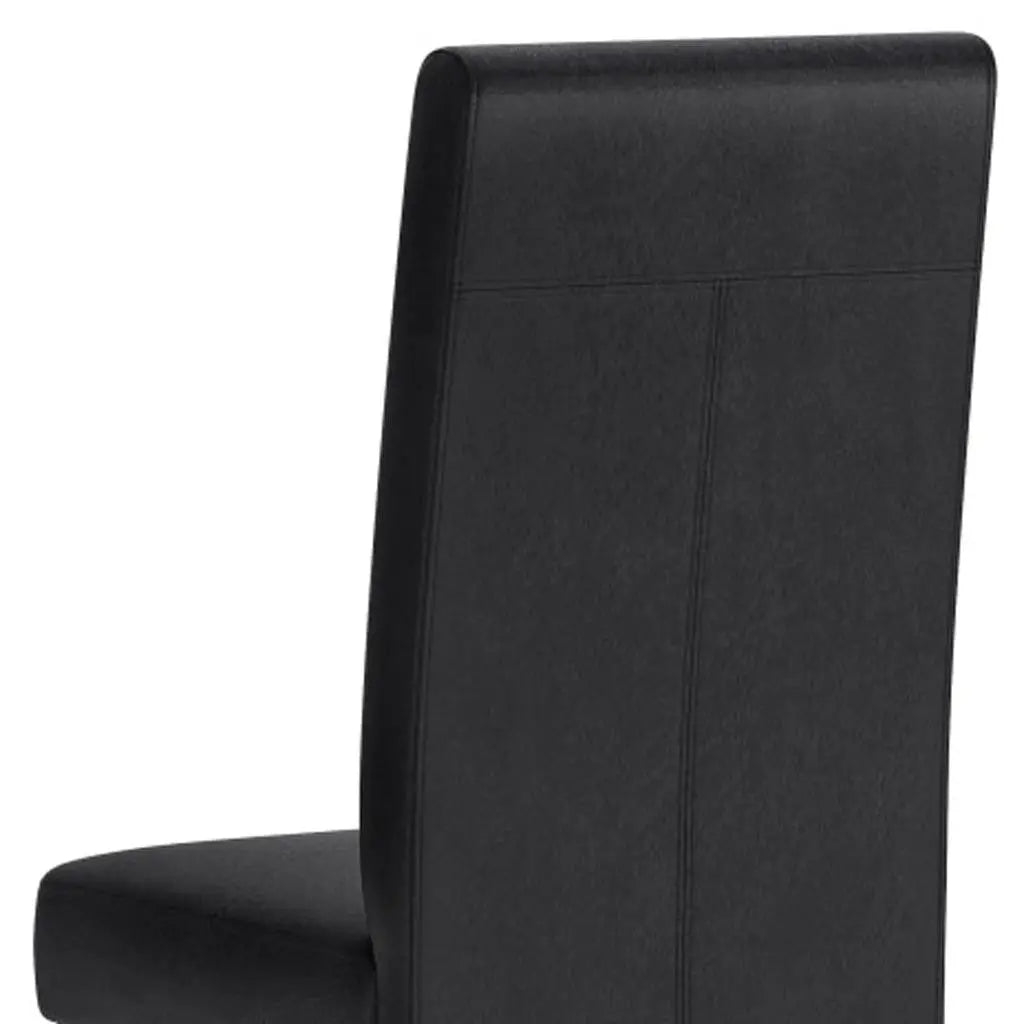 Set of Two Black and Brown Wood Dining Parsons Chairs Homeroots Kitchen & Dining