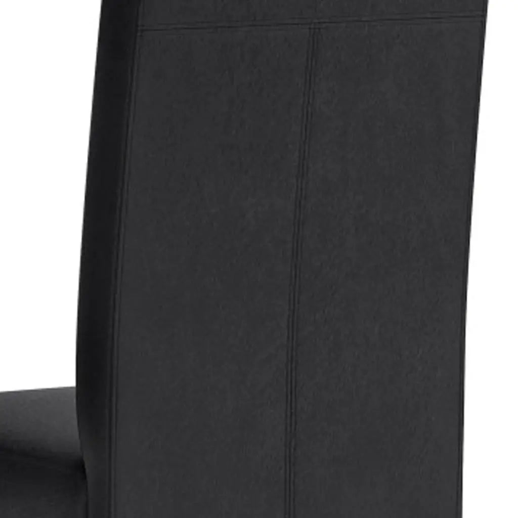 Set of Two Black and Brown Wood Dining Parsons Chairs Homeroots Kitchen & Dining