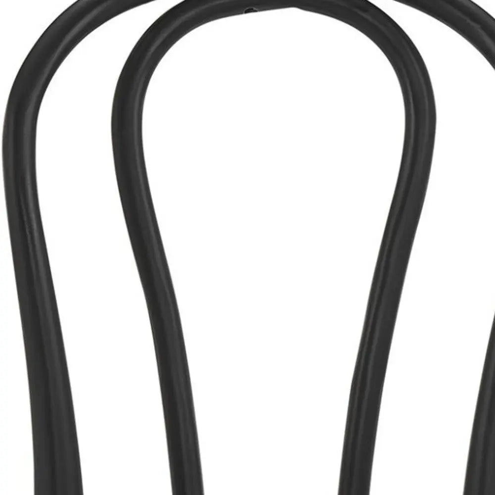 Set of Two Black and Natural Solid Wood And Rattan Curved Back Dining Side Chairs Homeroots Kitchen & Dining