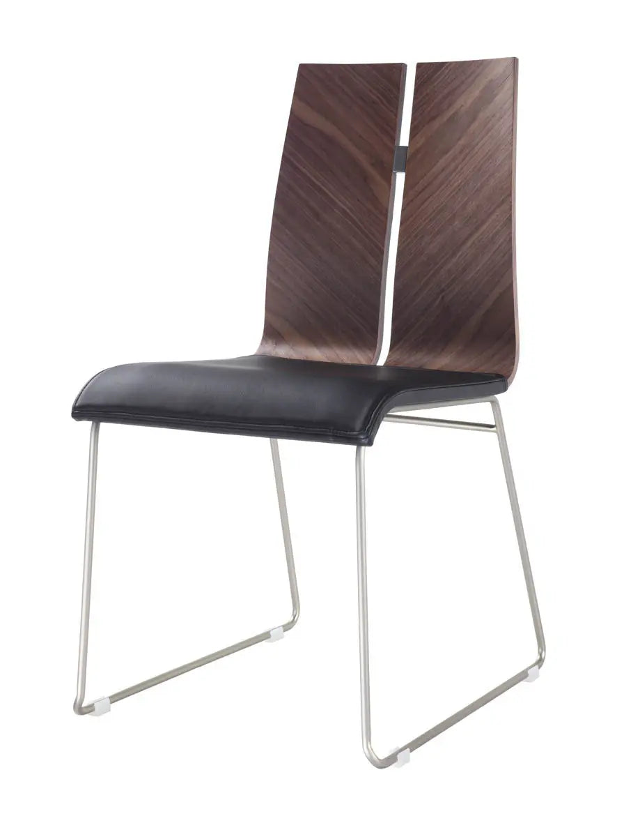 Set of Two Black and Silver Upholstered Faux Leather Dining Side Chairs Homeroots Kitchen & Dining