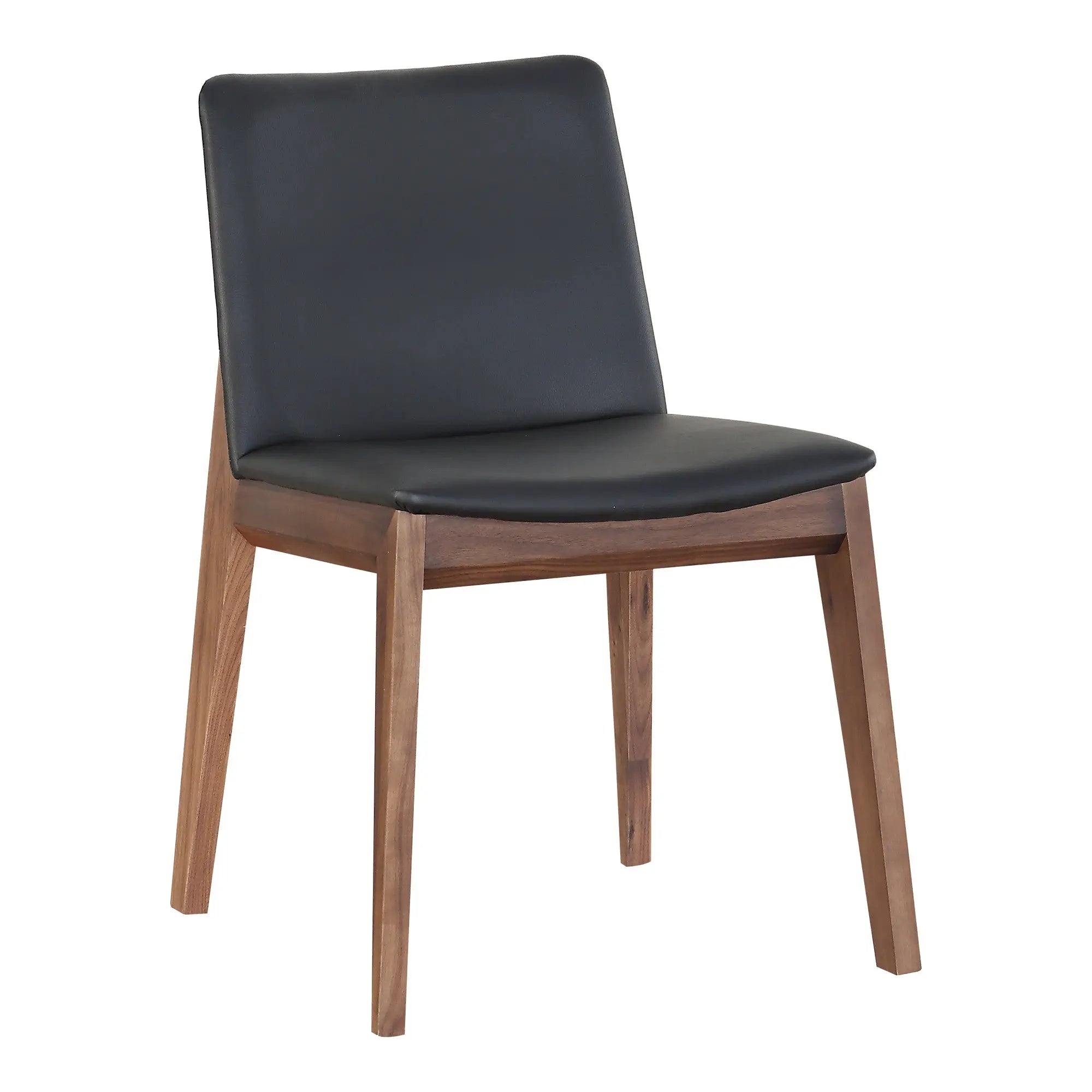 Set of Two Black and Walnut Upholstery Dining Side Chairs Homeroots Kitchen & Dining