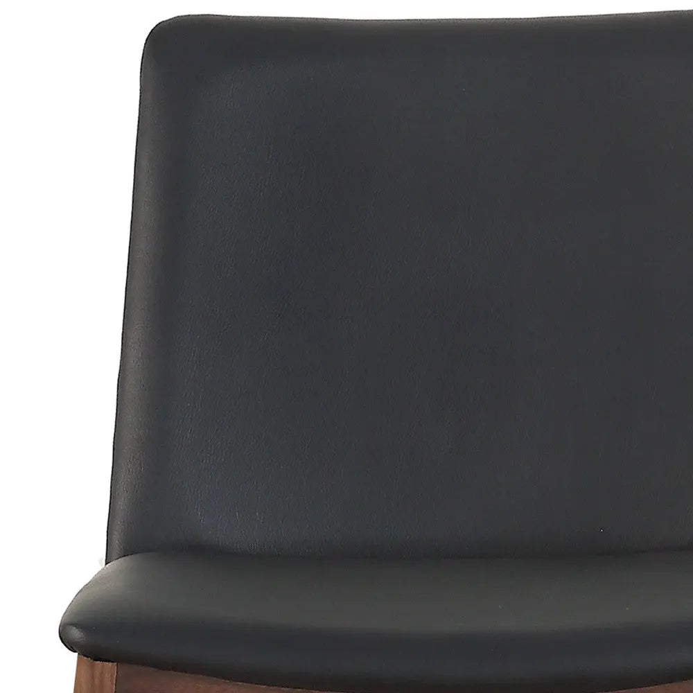Set of Two Black and Walnut Upholstery Dining Side Chairs Homeroots Kitchen & Dining