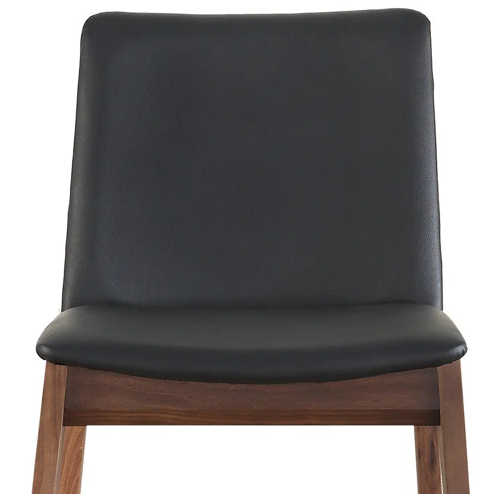Set of Two Black and Walnut Upholstery Dining Side Chairs Homeroots Kitchen & Dining