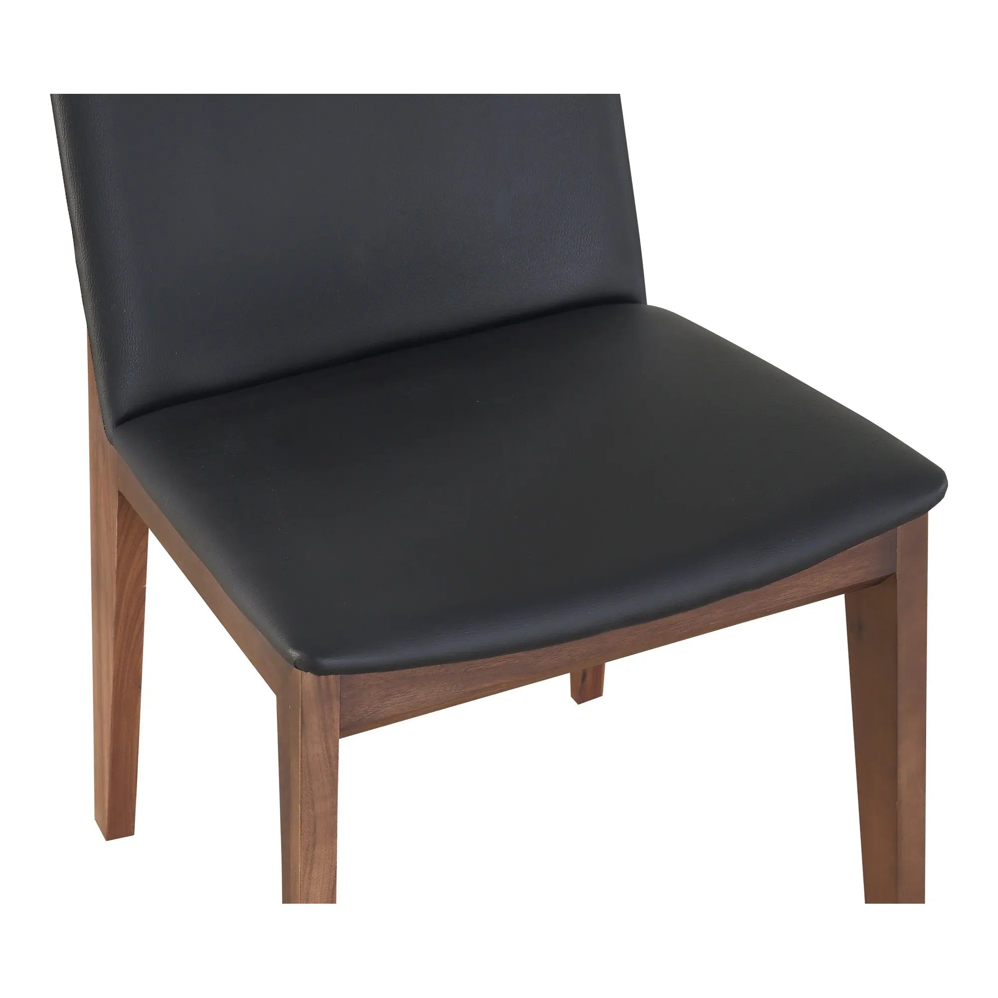 Set of Two Black and Walnut Upholstery Dining Side Chairs Homeroots Kitchen & Dining
