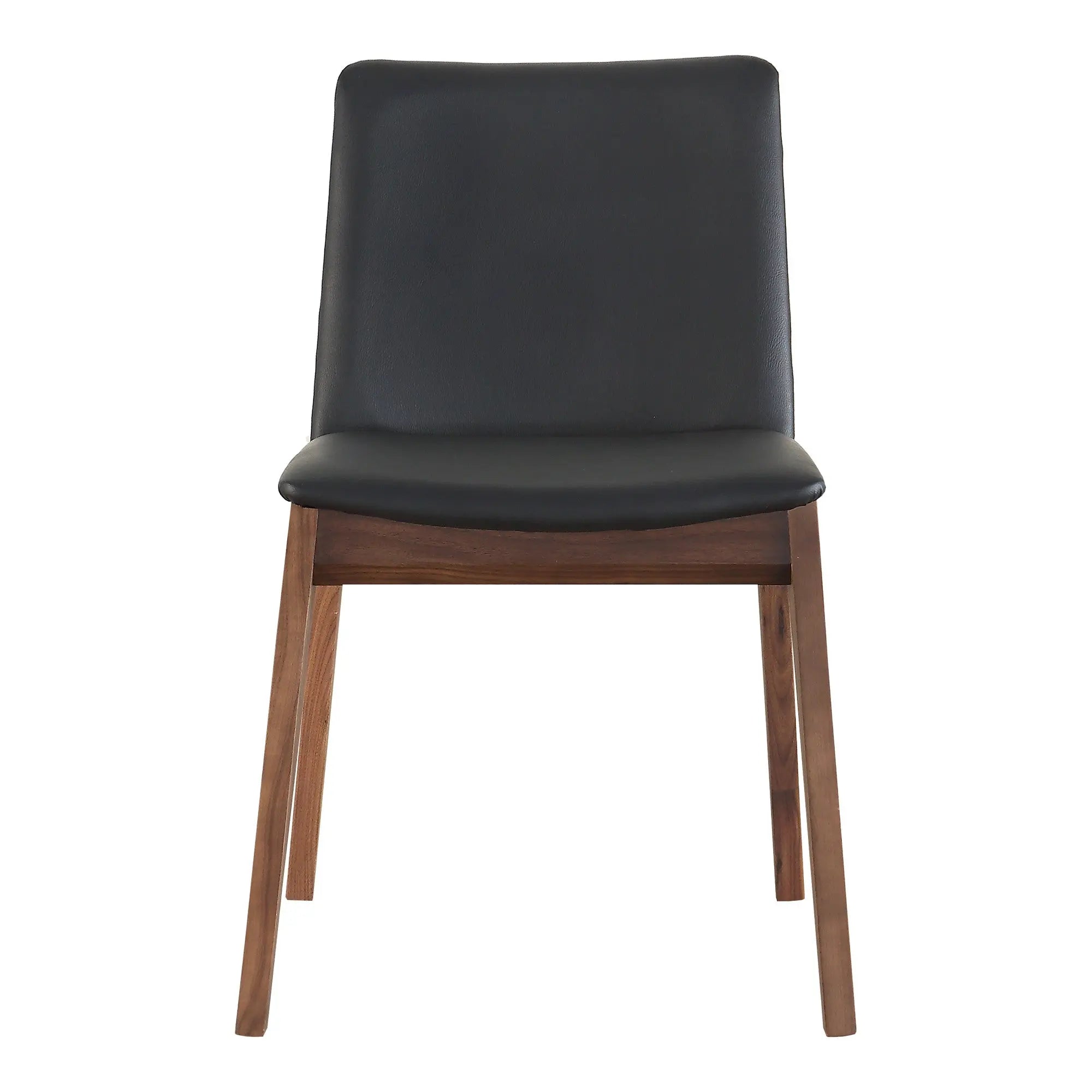 Set of Two Black and Walnut Upholstery Dining Side Chairs Homeroots Kitchen & Dining