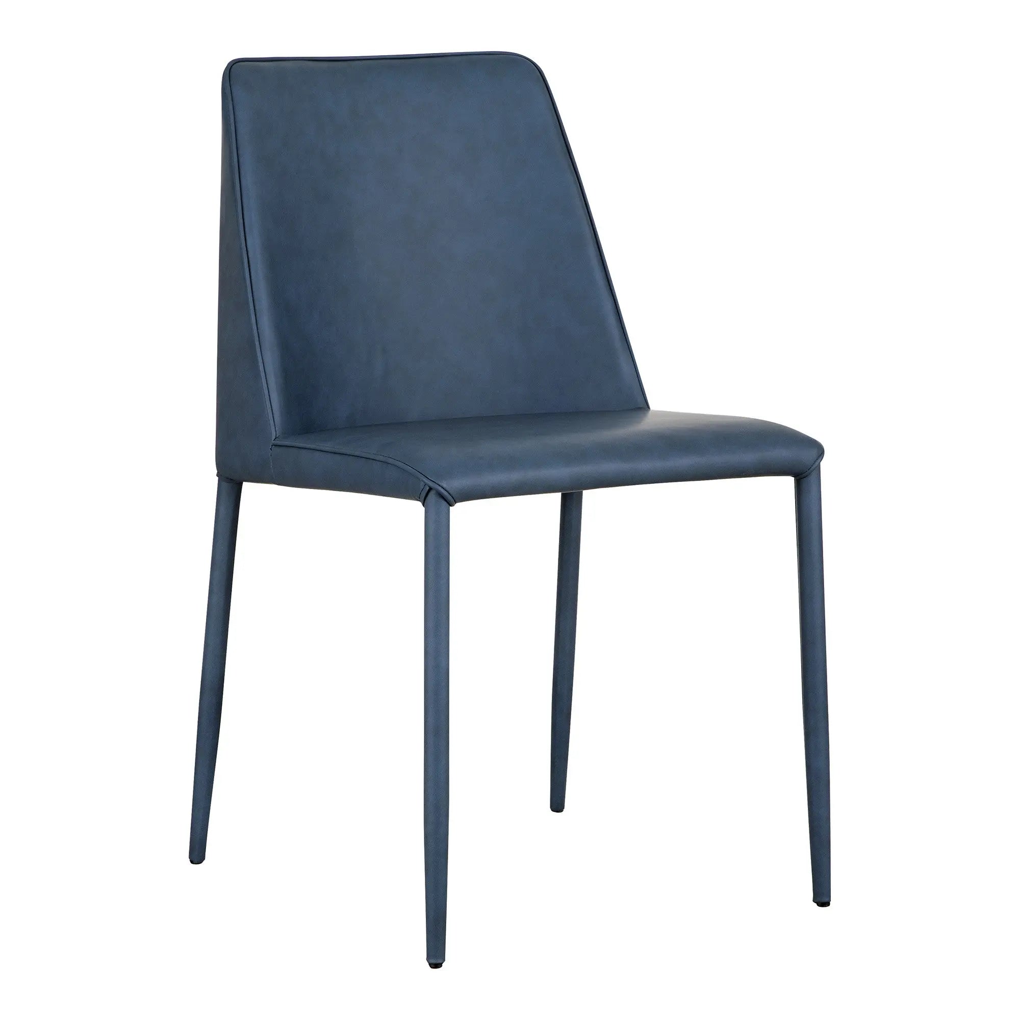 Set of Two Blue Faux Leather Dining Side Chairs Homeroots Kitchen & Dining