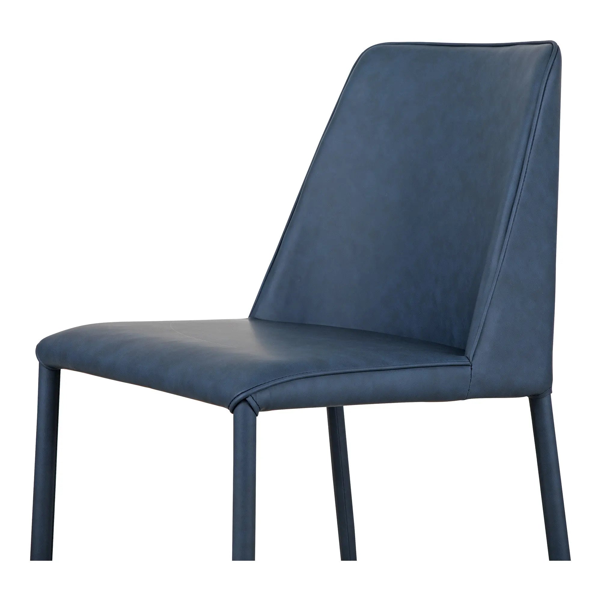 Set of Two Blue Faux Leather Dining Side Chairs Homeroots Kitchen & Dining