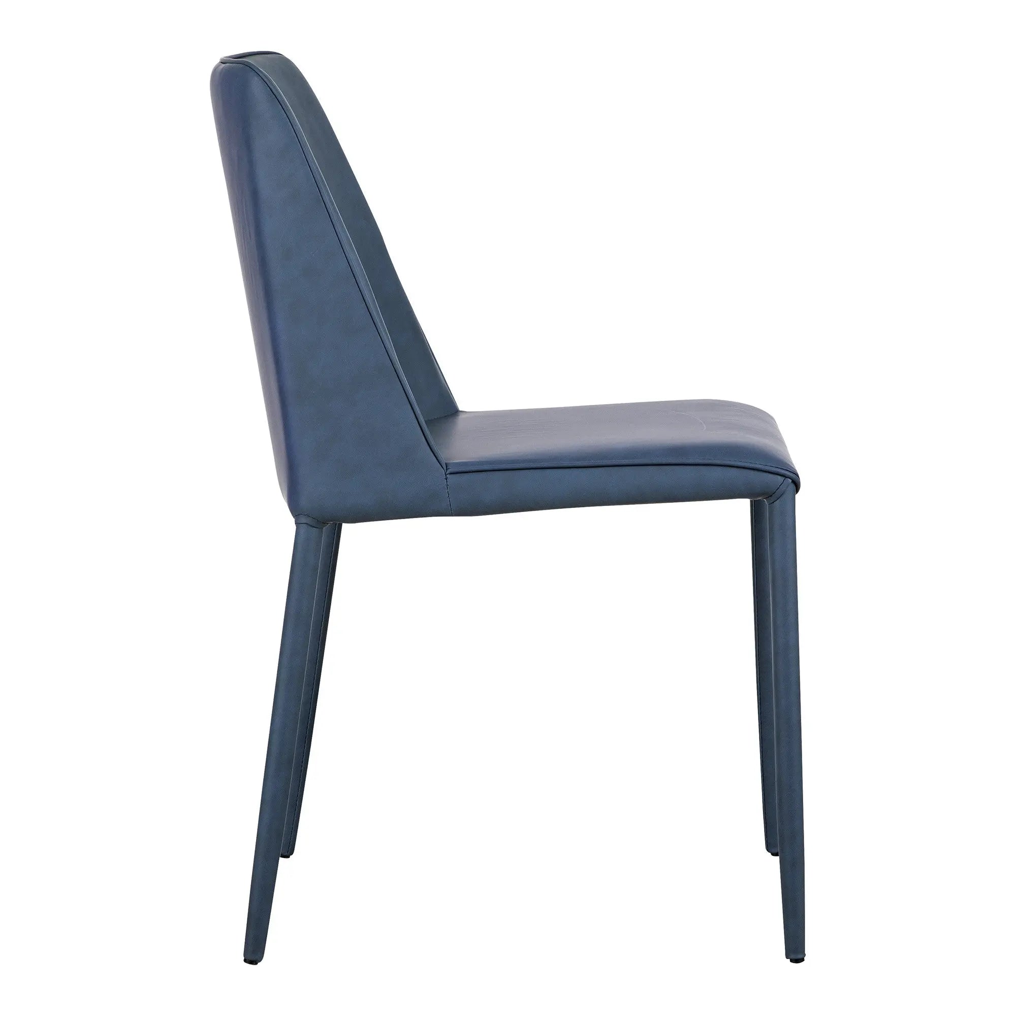 Set of Two Blue Faux Leather Dining Side Chairs Homeroots Kitchen & Dining