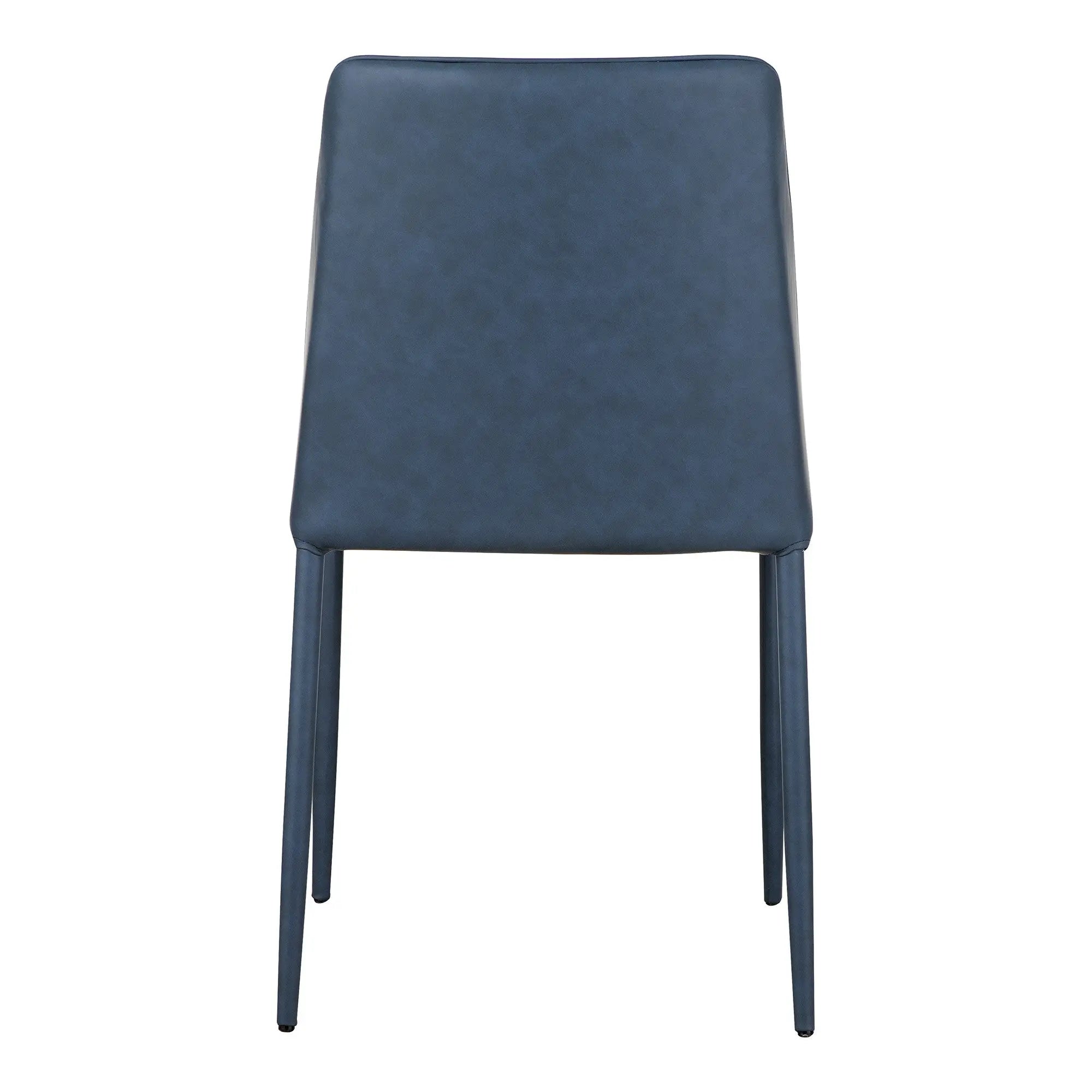Set of Two Blue Faux Leather Dining Side Chairs Homeroots Kitchen & Dining