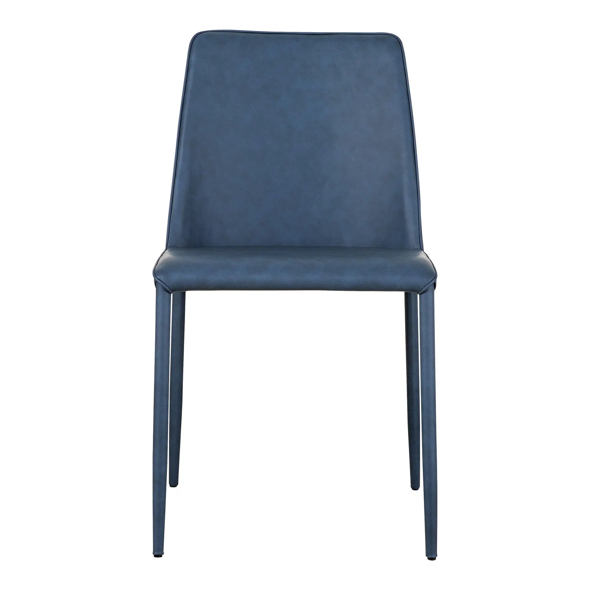 Set of Two Blue Faux Leather Dining Side Chairs Homeroots Kitchen & Dining