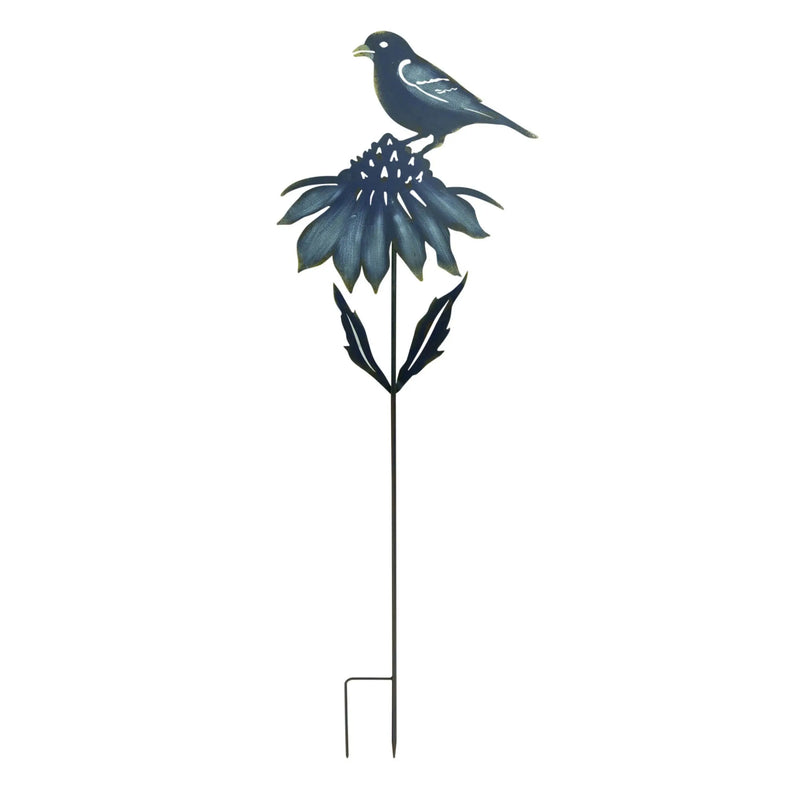 Set of Two Blue Iron Birds Garden Stake Homeroots Outdoor