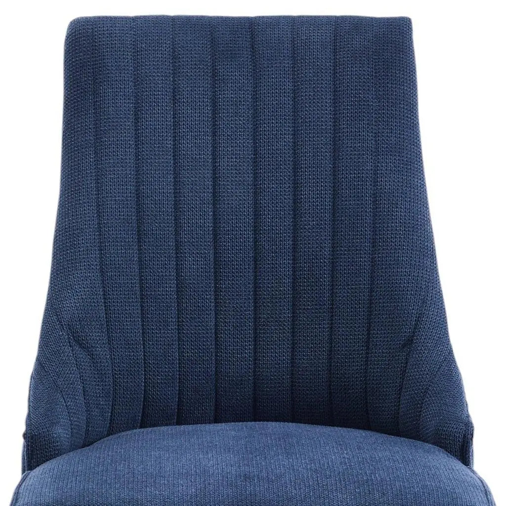 Set of Two Blue and Brown Tufted Dining Side Chairs Homeroots Kitchen & Dining