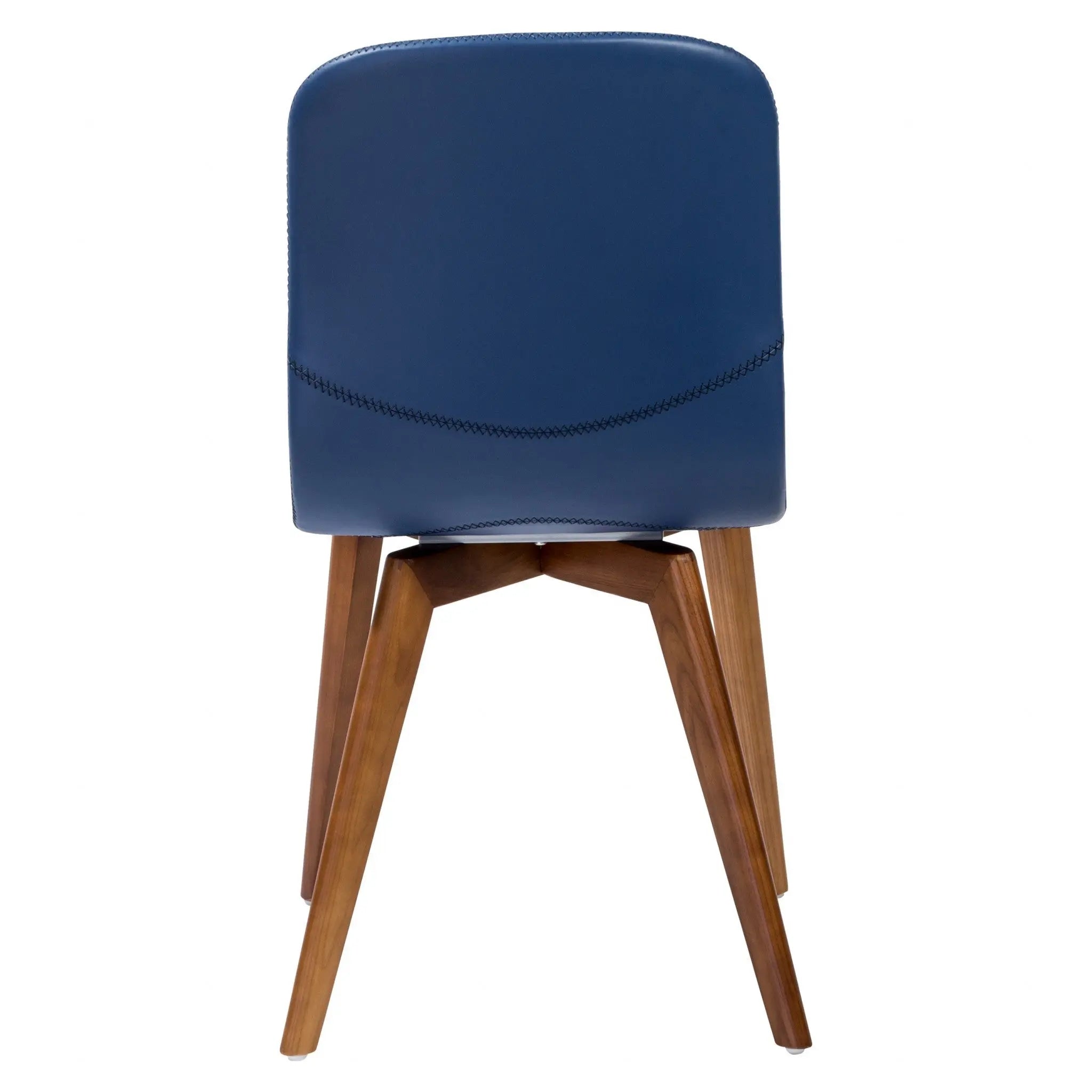 Set of Two Blue and Brown Upholstered Leather Dining Side Chairs Homeroots Kitchen & Dining