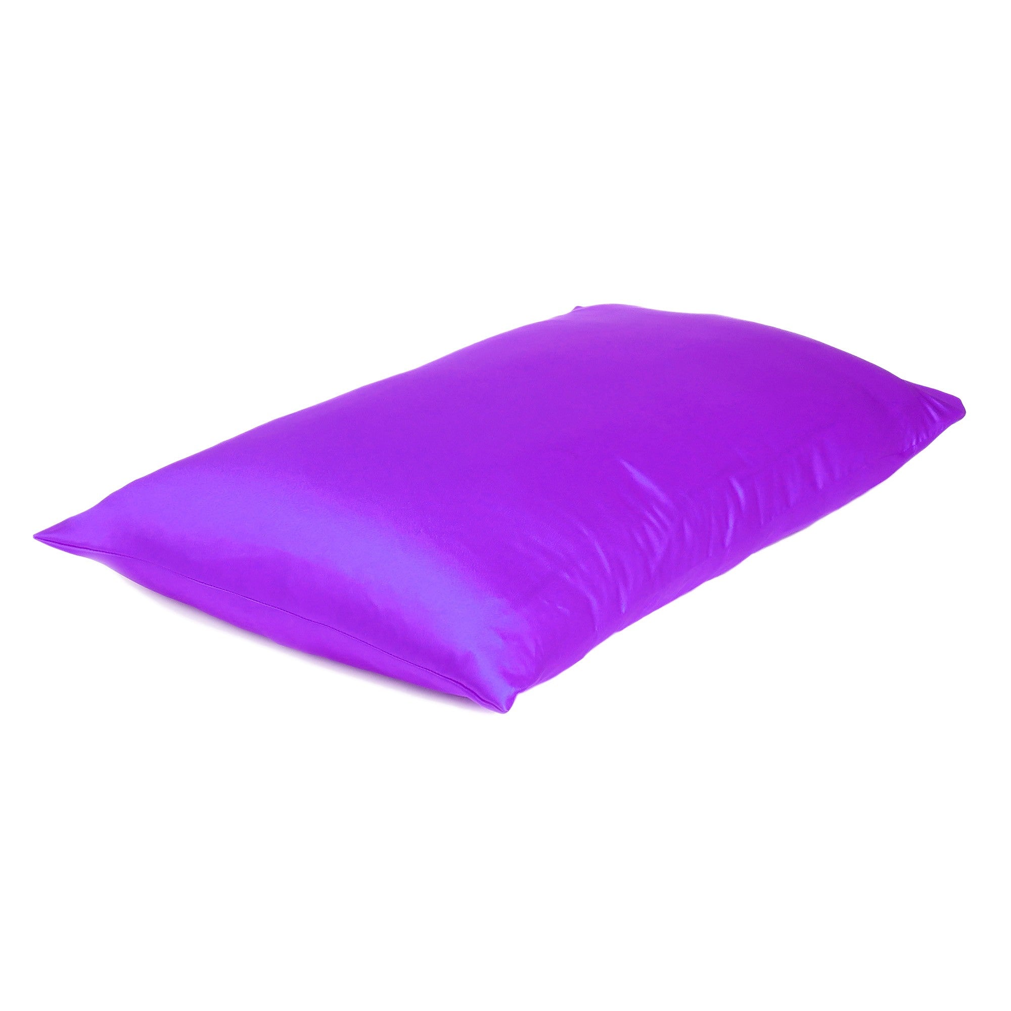Set of Two Bright Purple Dreamy Silky Satin Queen Pillowcases Homeroots Bed & Bath