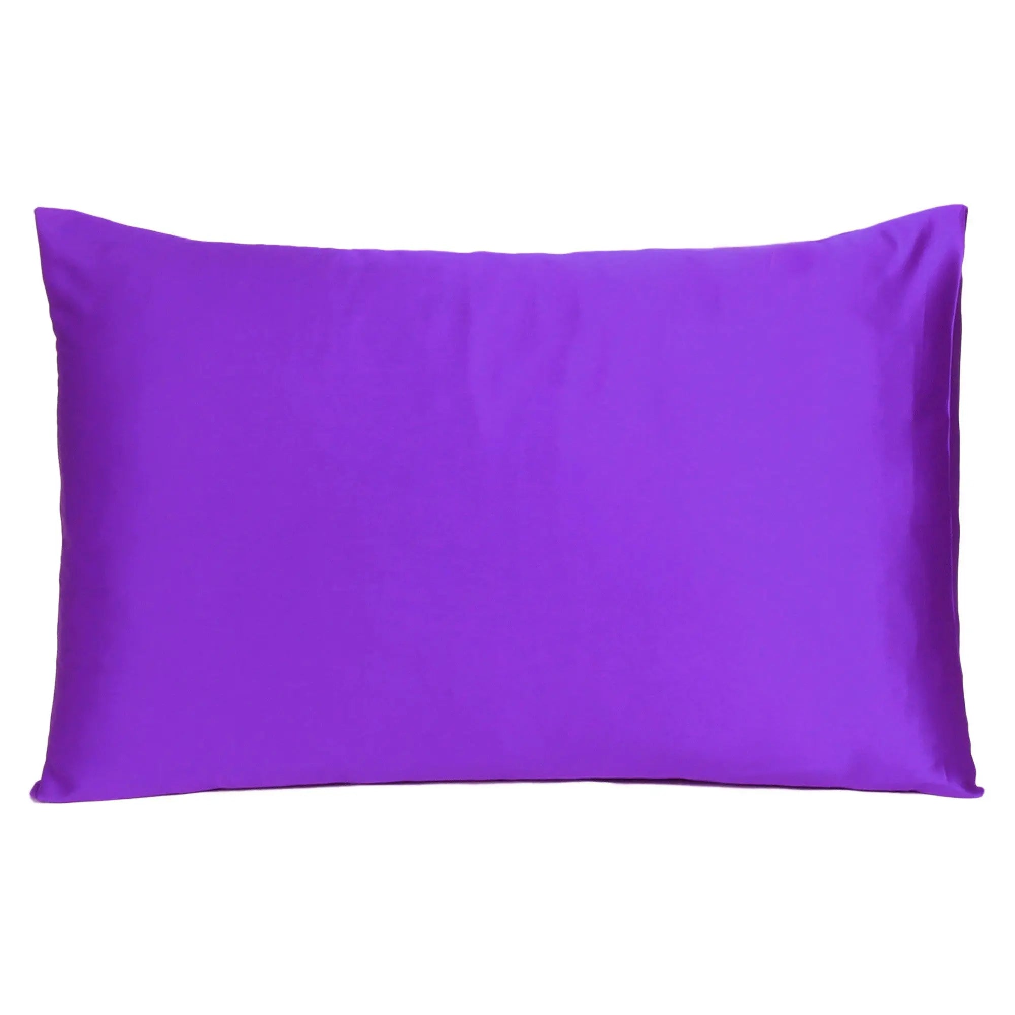 Set of Two Bright Purple Dreamy Silky Satin Queen Pillowcases Homeroots Bed & Bath