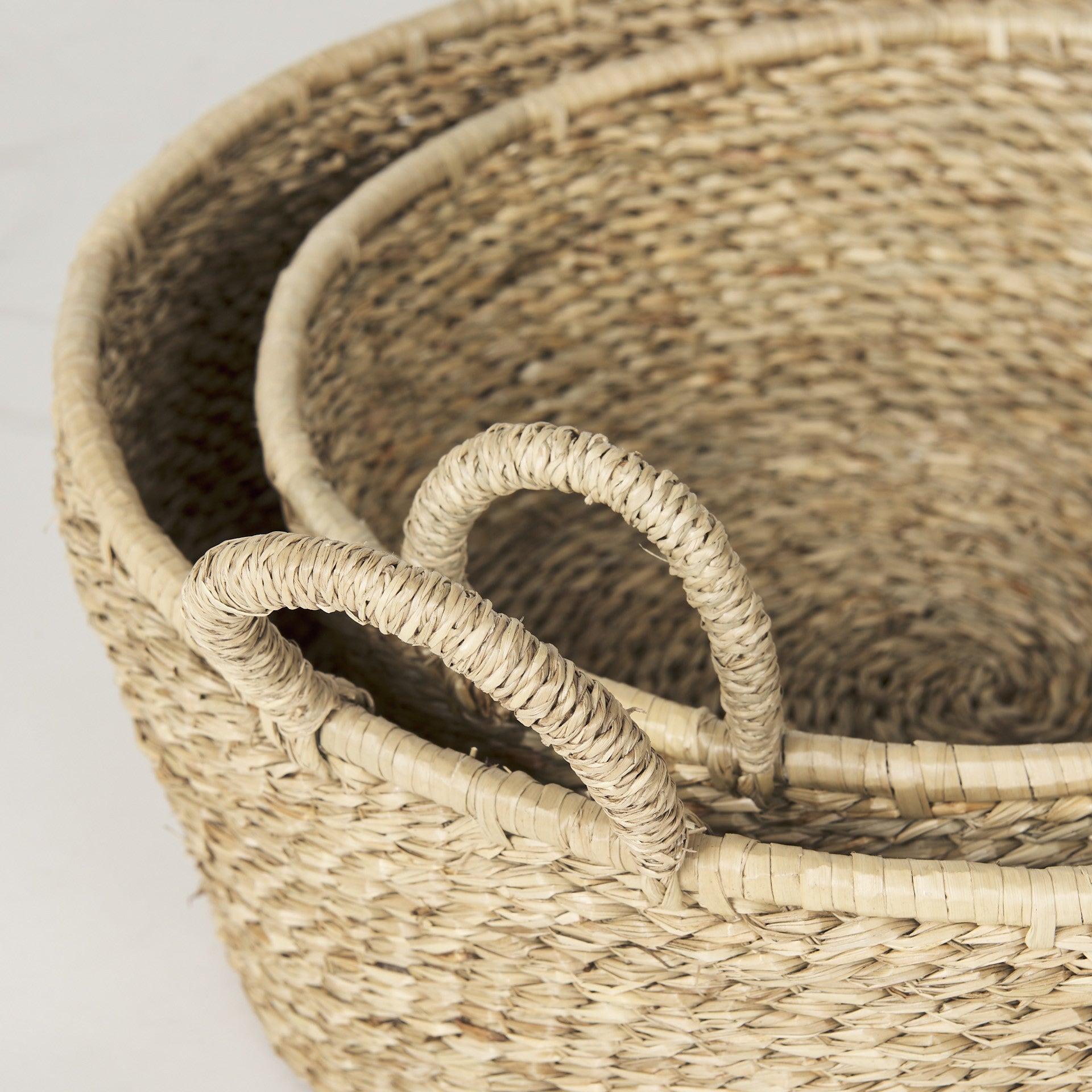 Set of Two Brown Seagrass Basket Homeroots Office