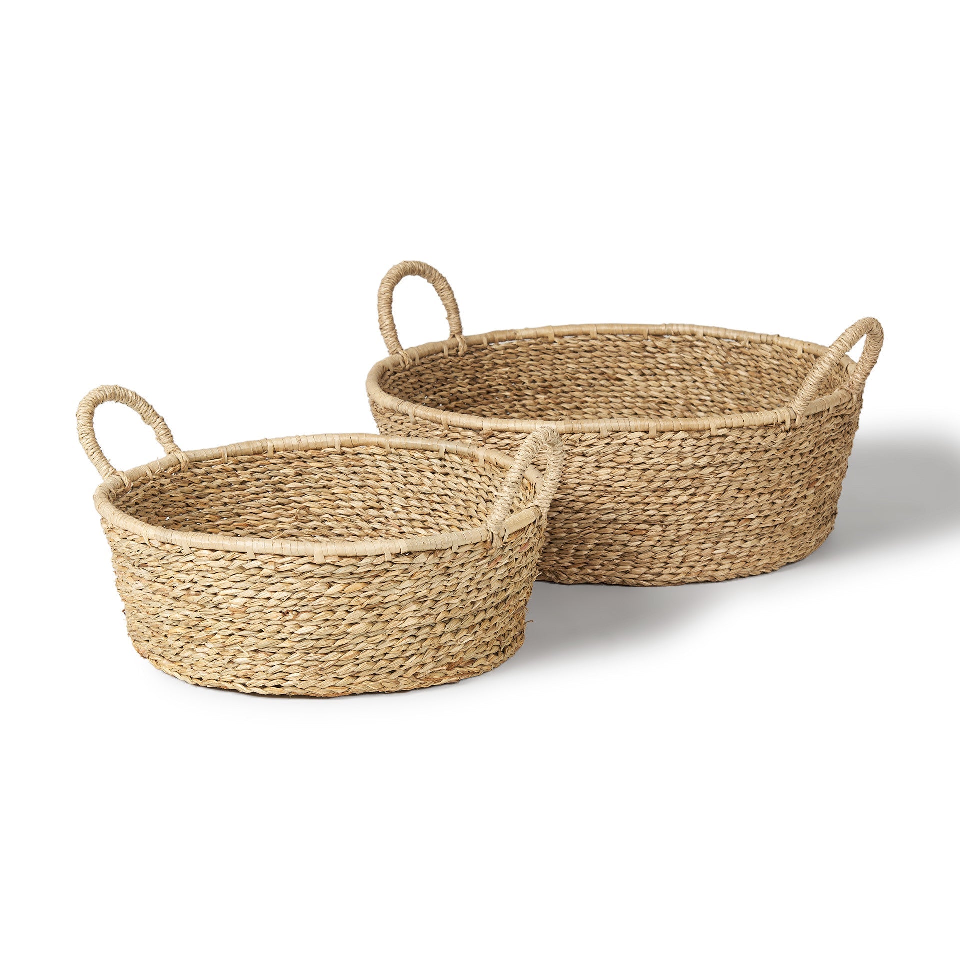 Set of Two Brown Seagrass Basket Homeroots Office