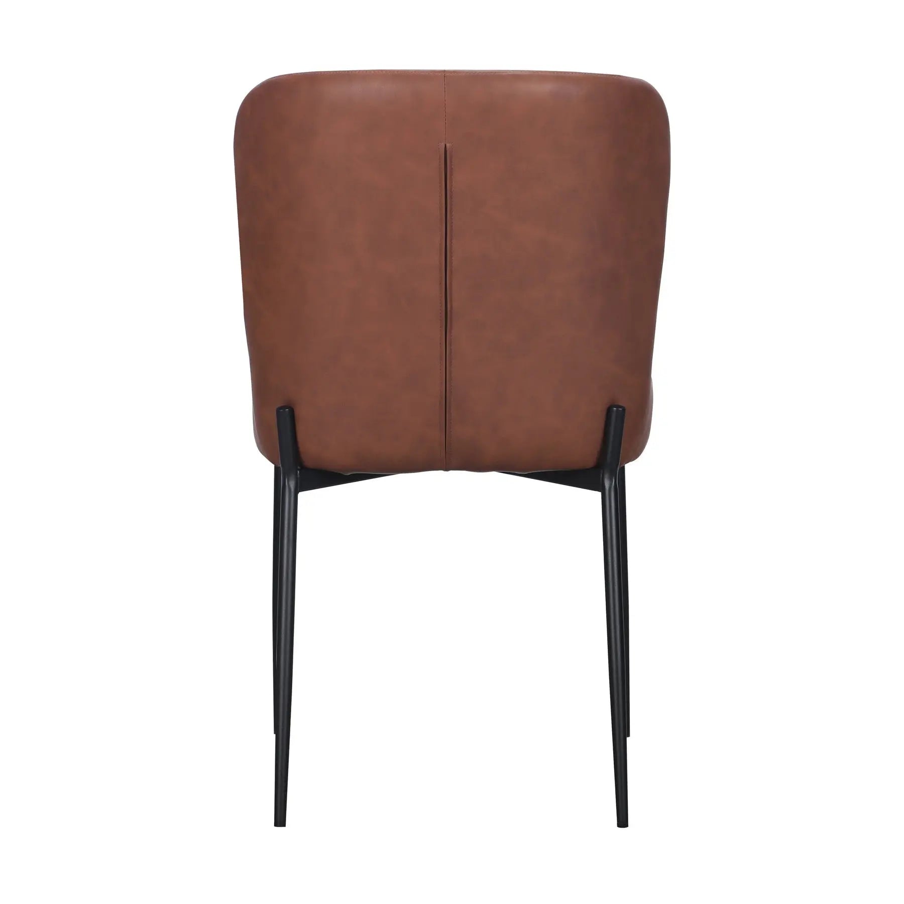 Set of Two Brown Slipcovered Faux Leather Dining Side Chairs Homeroots Kitchen & Dining