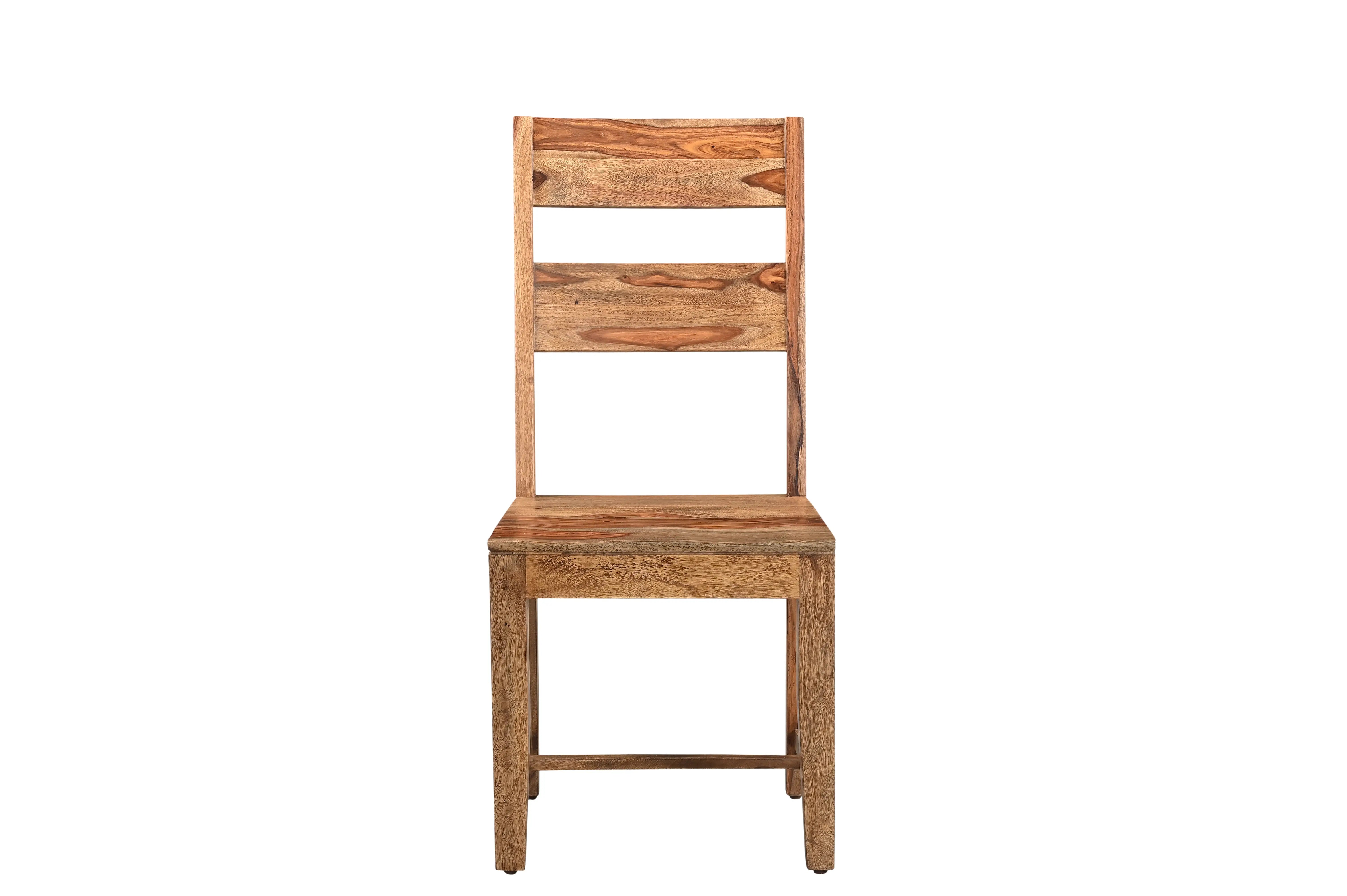Set of Two Brown Solid Wood Ladder Back Dining Side Chairs Homeroots Kitchen & Dining