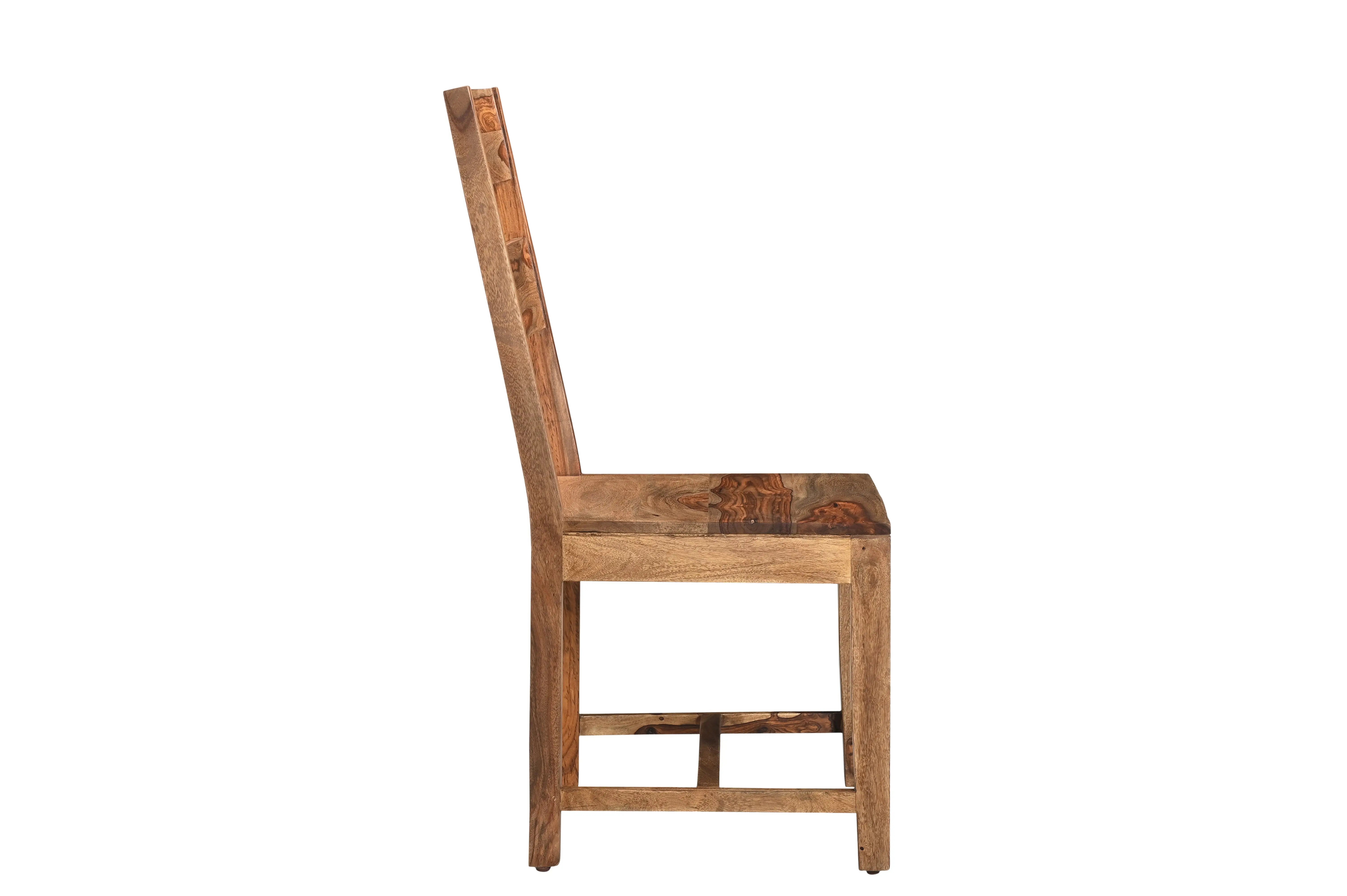 Set of Two Brown Solid Wood Ladder Back Dining Side Chairs Homeroots Kitchen & Dining