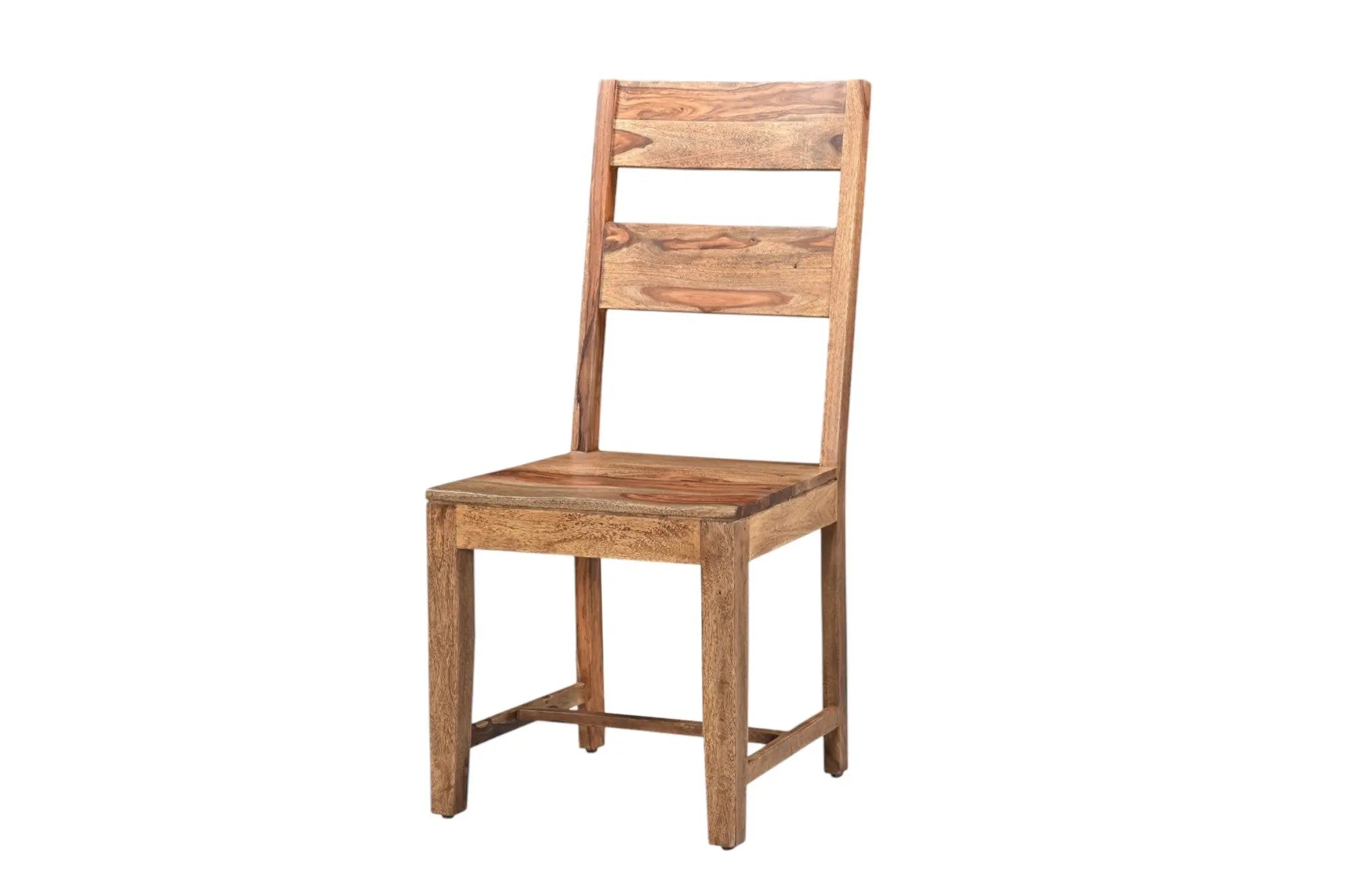 Set of Two Brown Solid Wood Ladder Back Dining Side Chairs Homeroots Kitchen & Dining