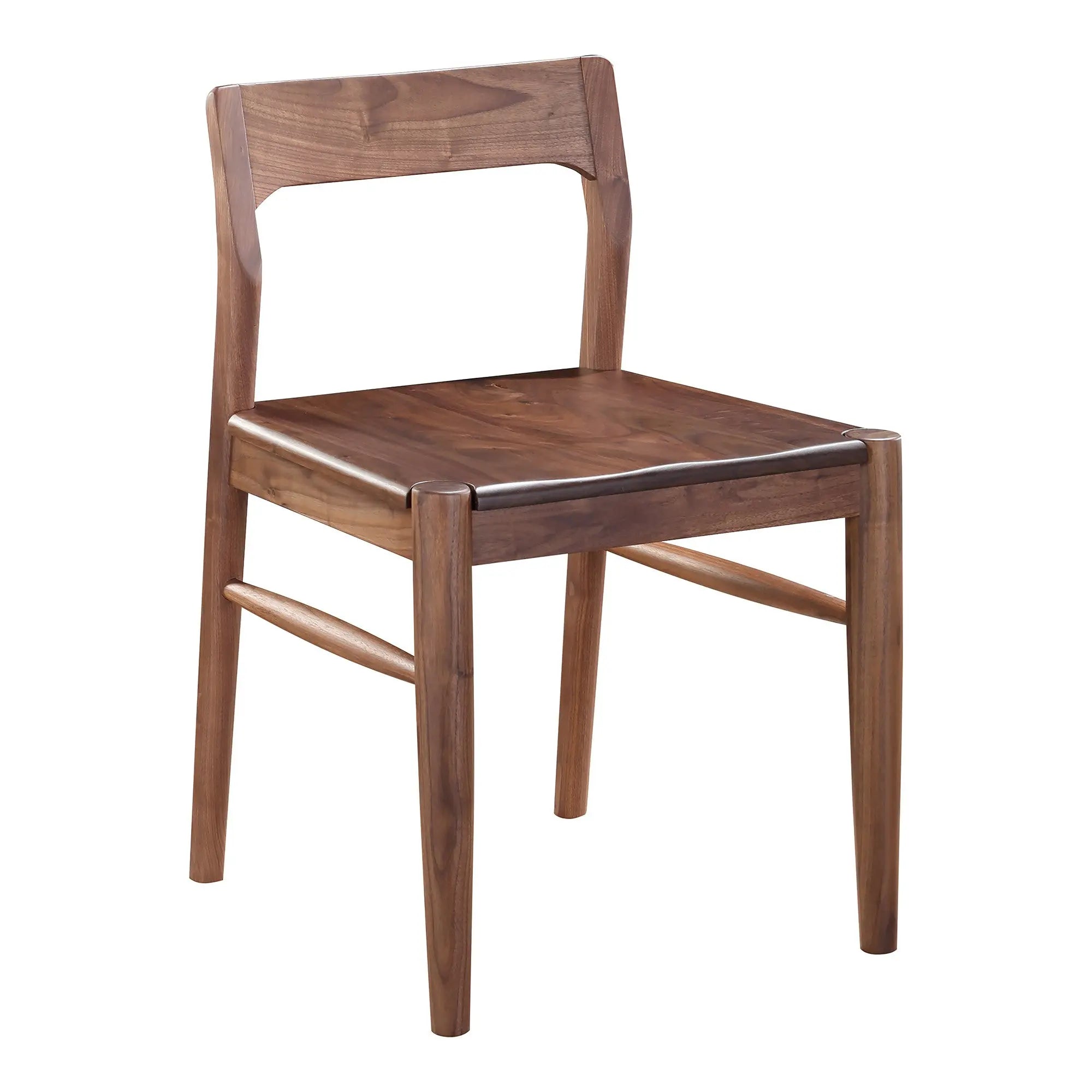 Set of Two Brown Solid Wood Open Back Dining Side Chairs Homeroots Kitchen & Dining