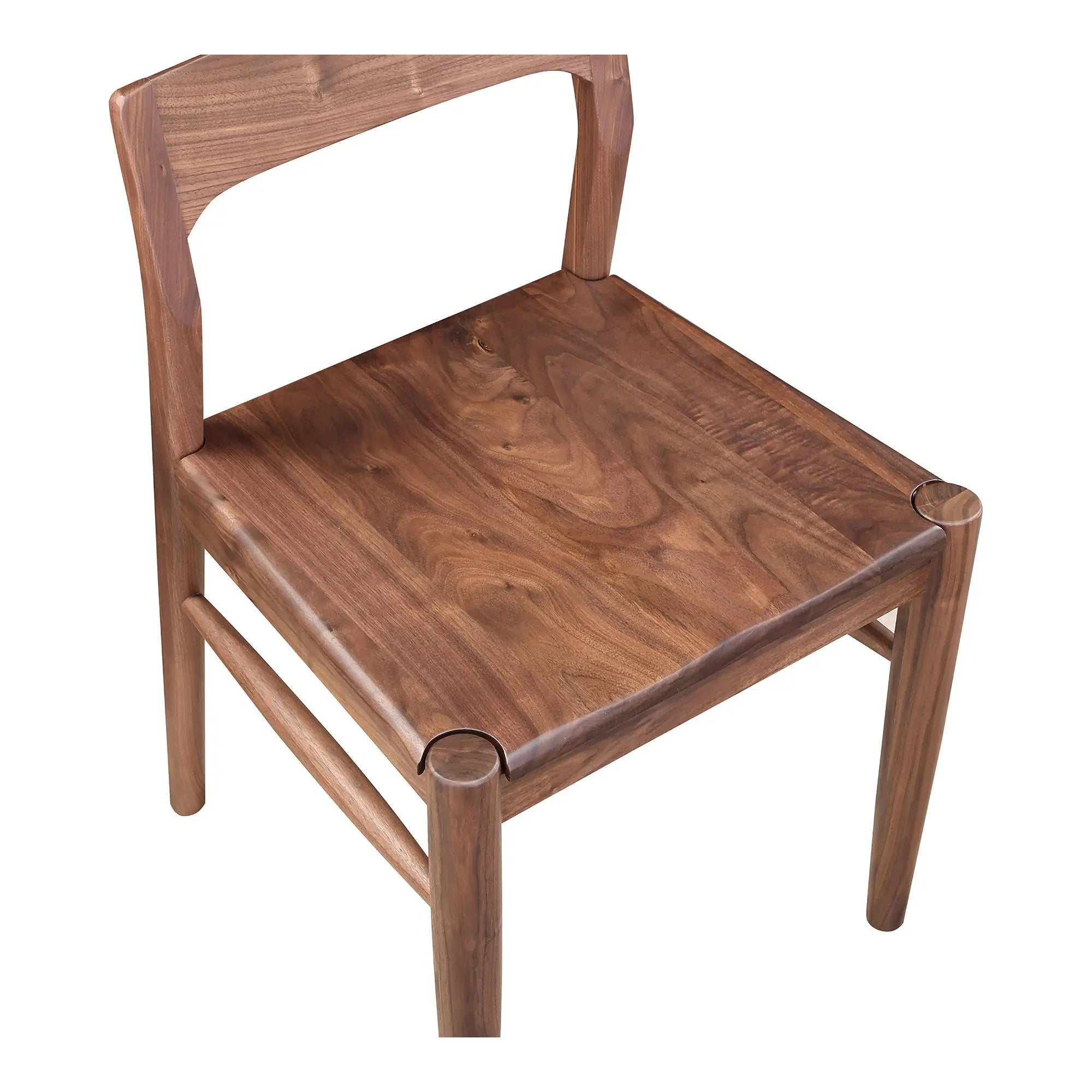 Set of Two Brown Solid Wood Open Back Dining Side Chairs Homeroots Kitchen & Dining