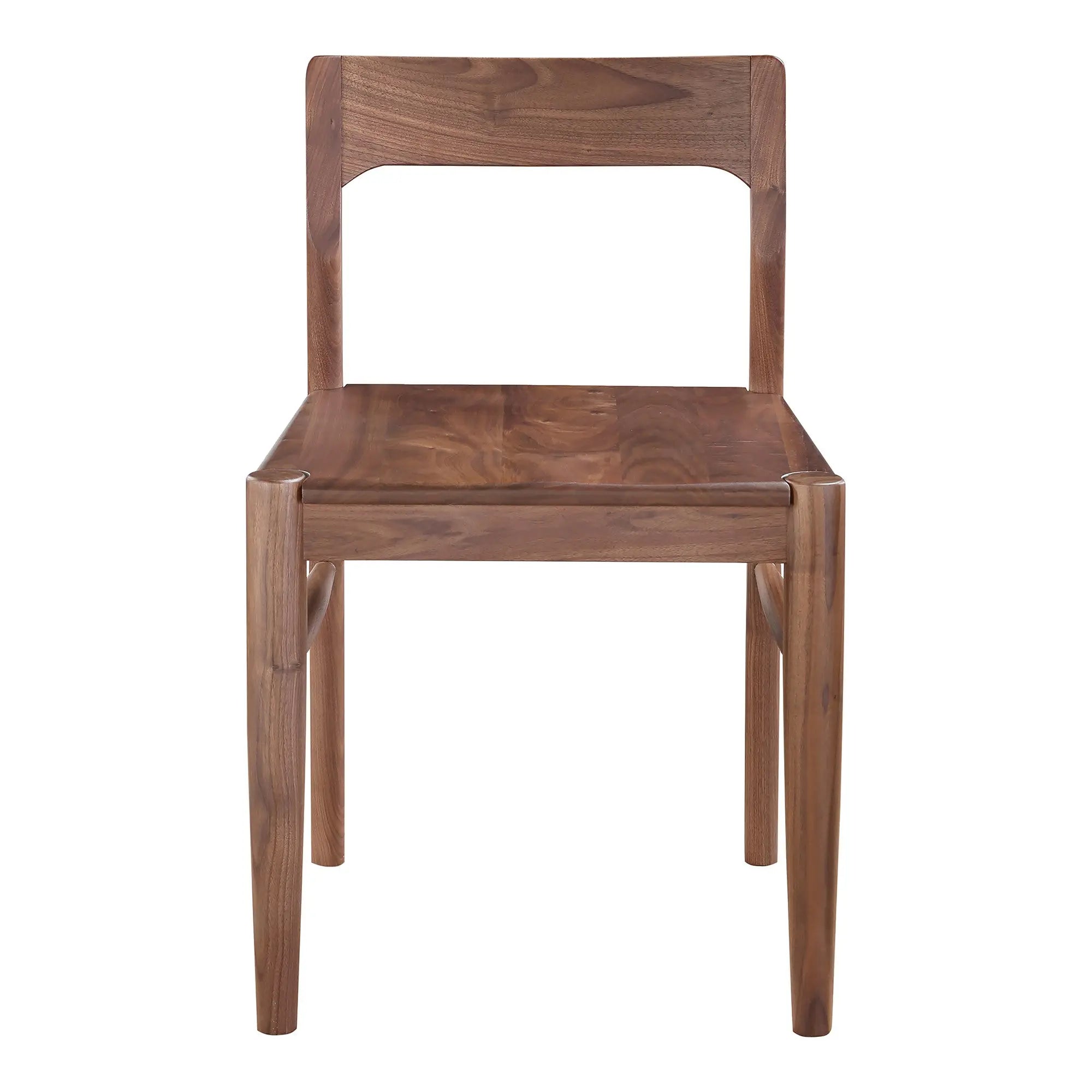 Set of Two Brown Solid Wood Open Back Dining Side Chairs Homeroots Kitchen & Dining
