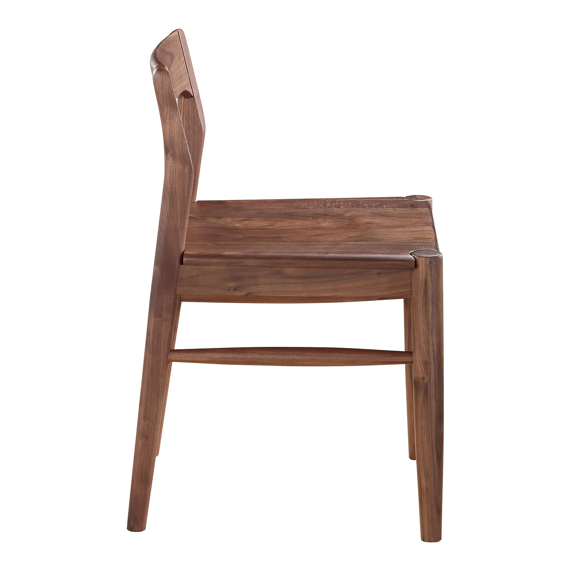Set of Two Brown Solid Wood Open Back Dining Side Chairs Homeroots Kitchen & Dining
