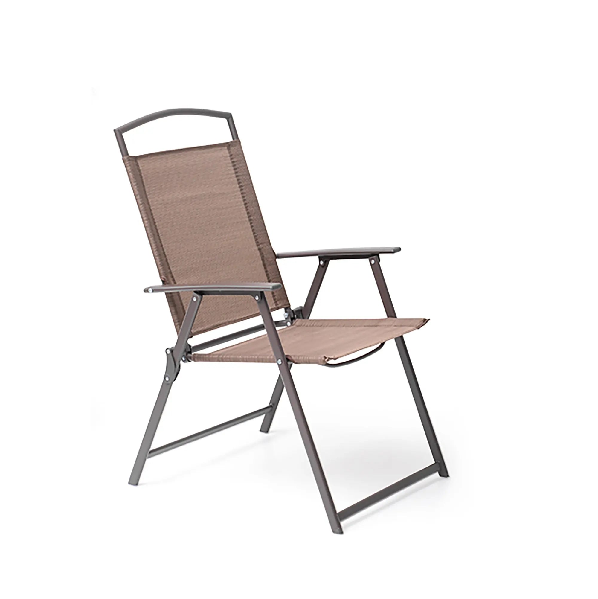 Set of Two Brown Steel Six Position Adjustable Outdoor Stacking Dining Chairs Homeroots Outdoor