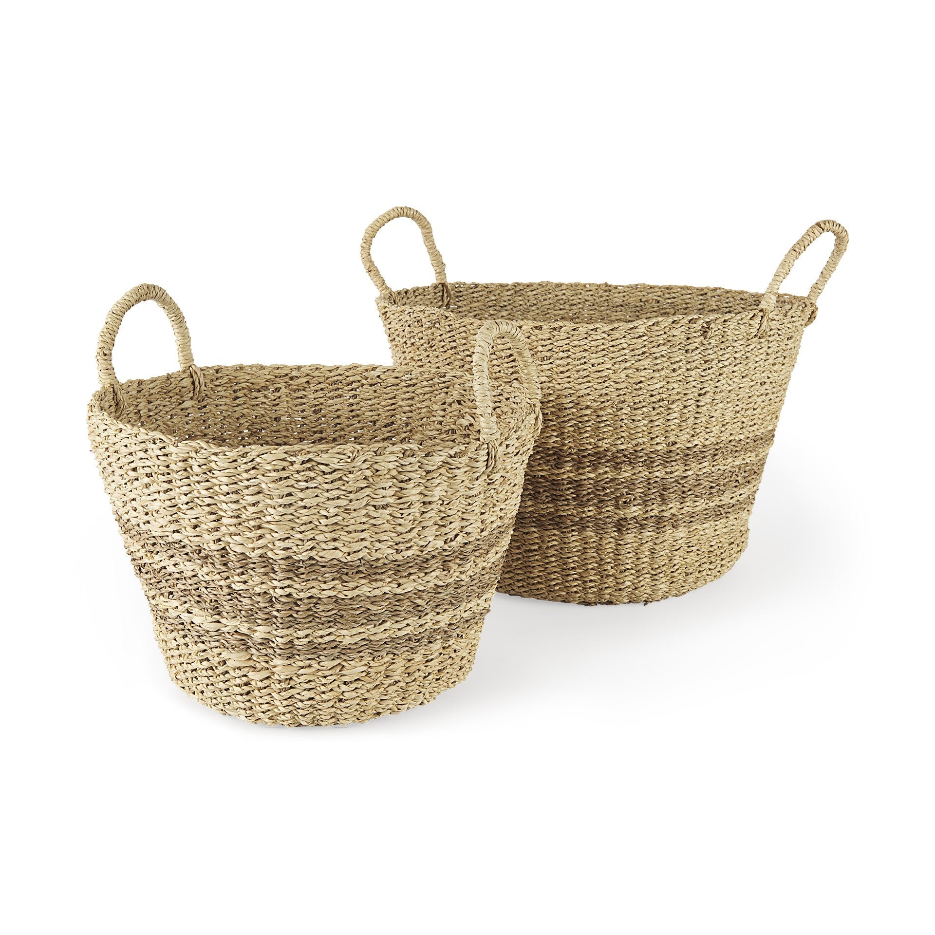 Set of Two Brown Wicker Basket - GreatEagleInc