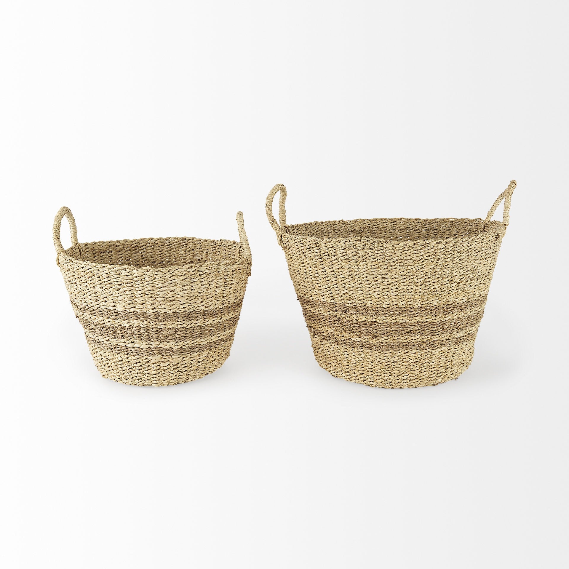 Set of Two Brown Wicker Basket - GreatEagleInc